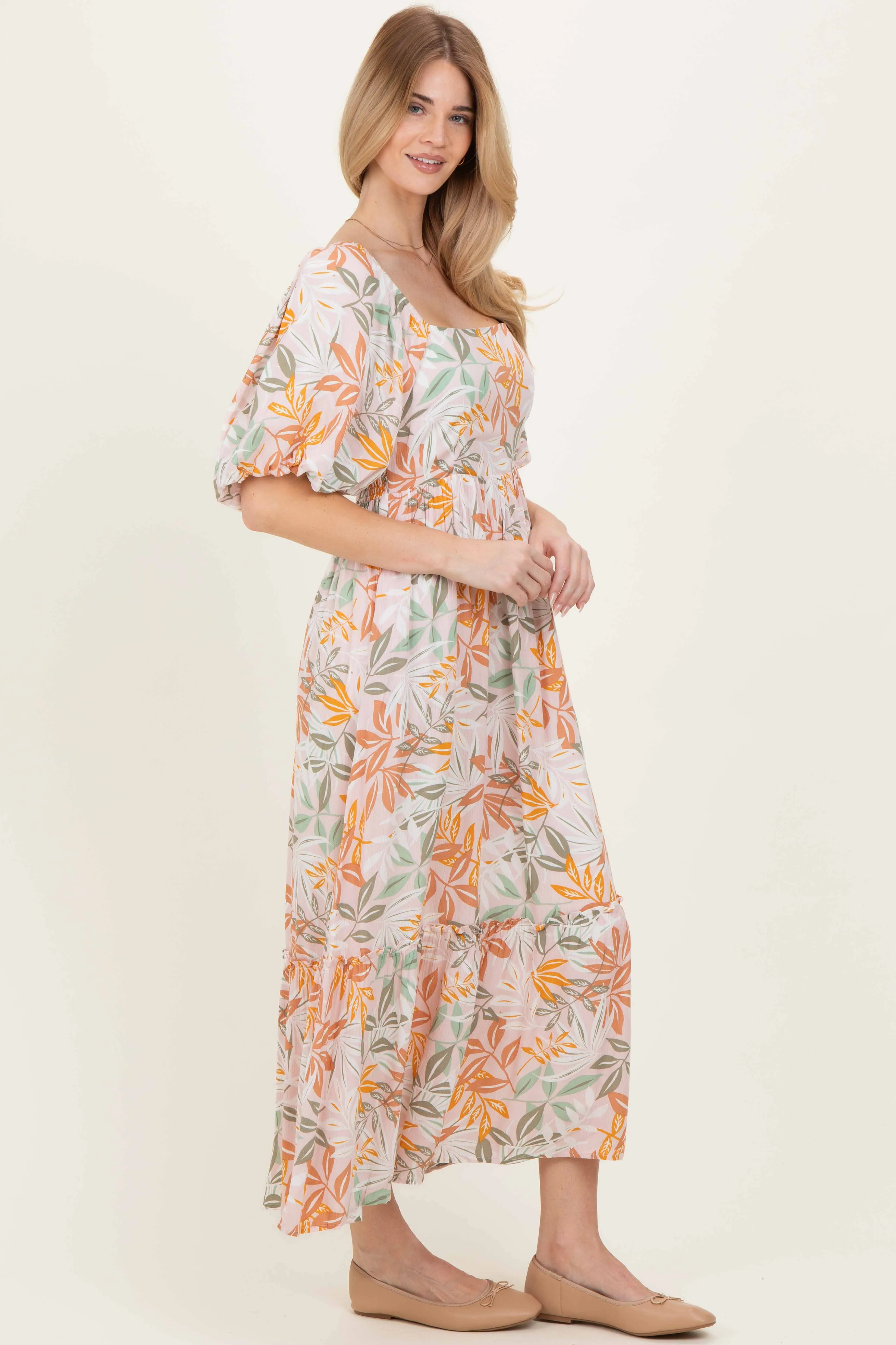 Light Pink Floral Tiered Maxi Dress sold by Pinkblush product image thumbnail 2