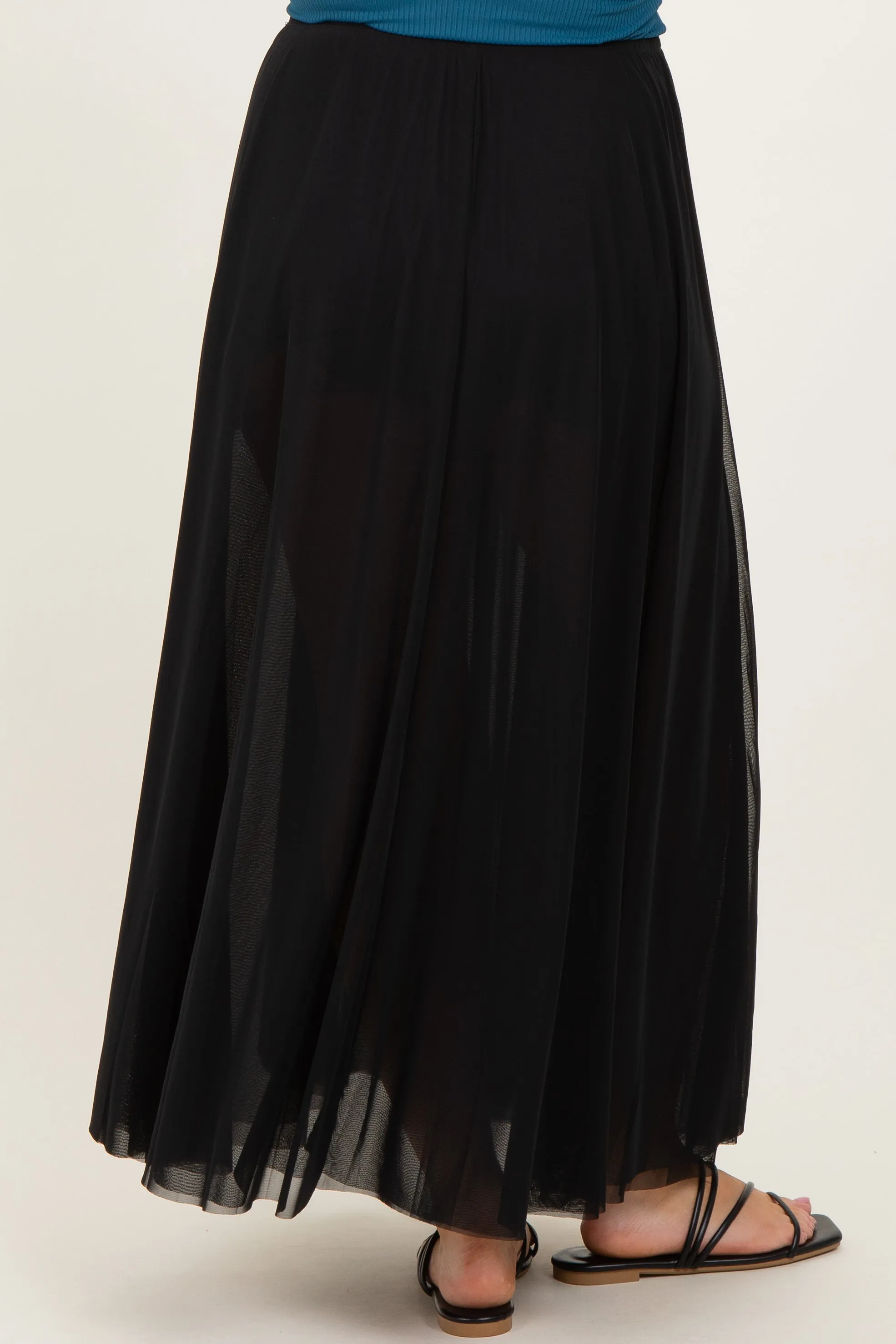 Black Mesh Maternity Maxi Skirt sold by Pinkblush product image thumbnail 5