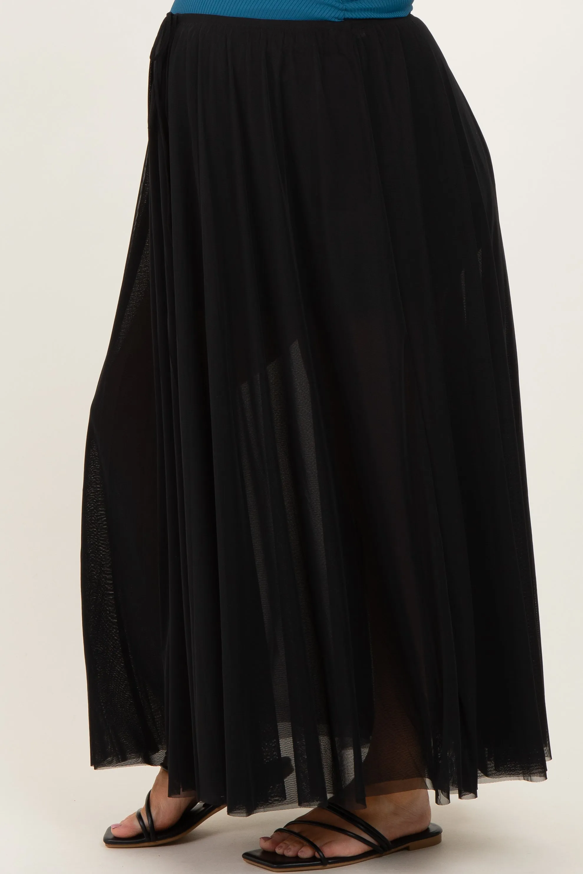 Black Mesh Maternity Maxi Skirt sold by Pinkblush product image thumbnail 3