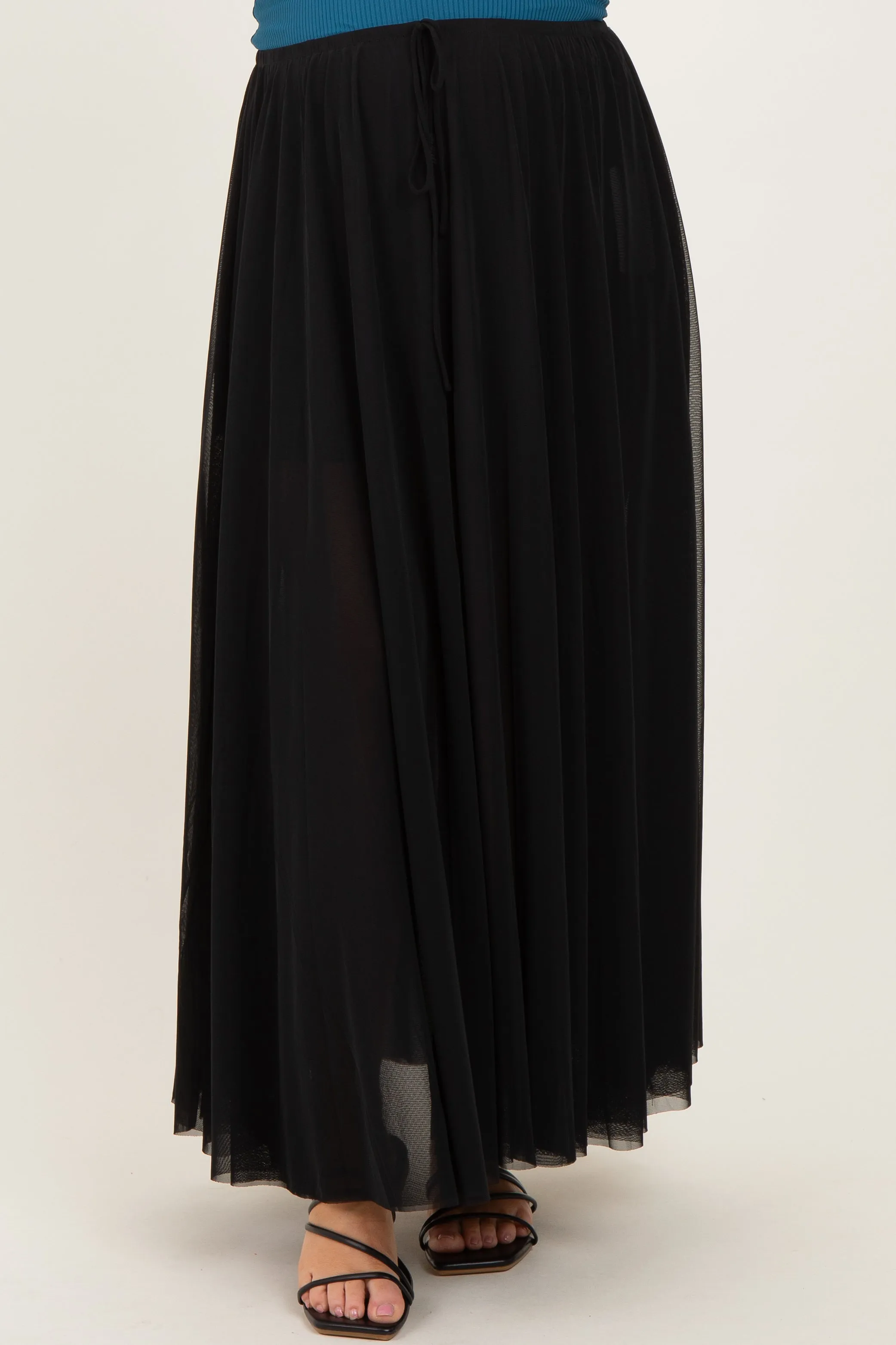 Black Mesh Maternity Maxi Skirt sold by Pinkblush product image thumbnail 4