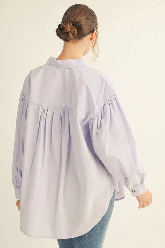 Lavender Button Down Lightweight Casual Shirt sold by Pinkblush product image thumbnail 2