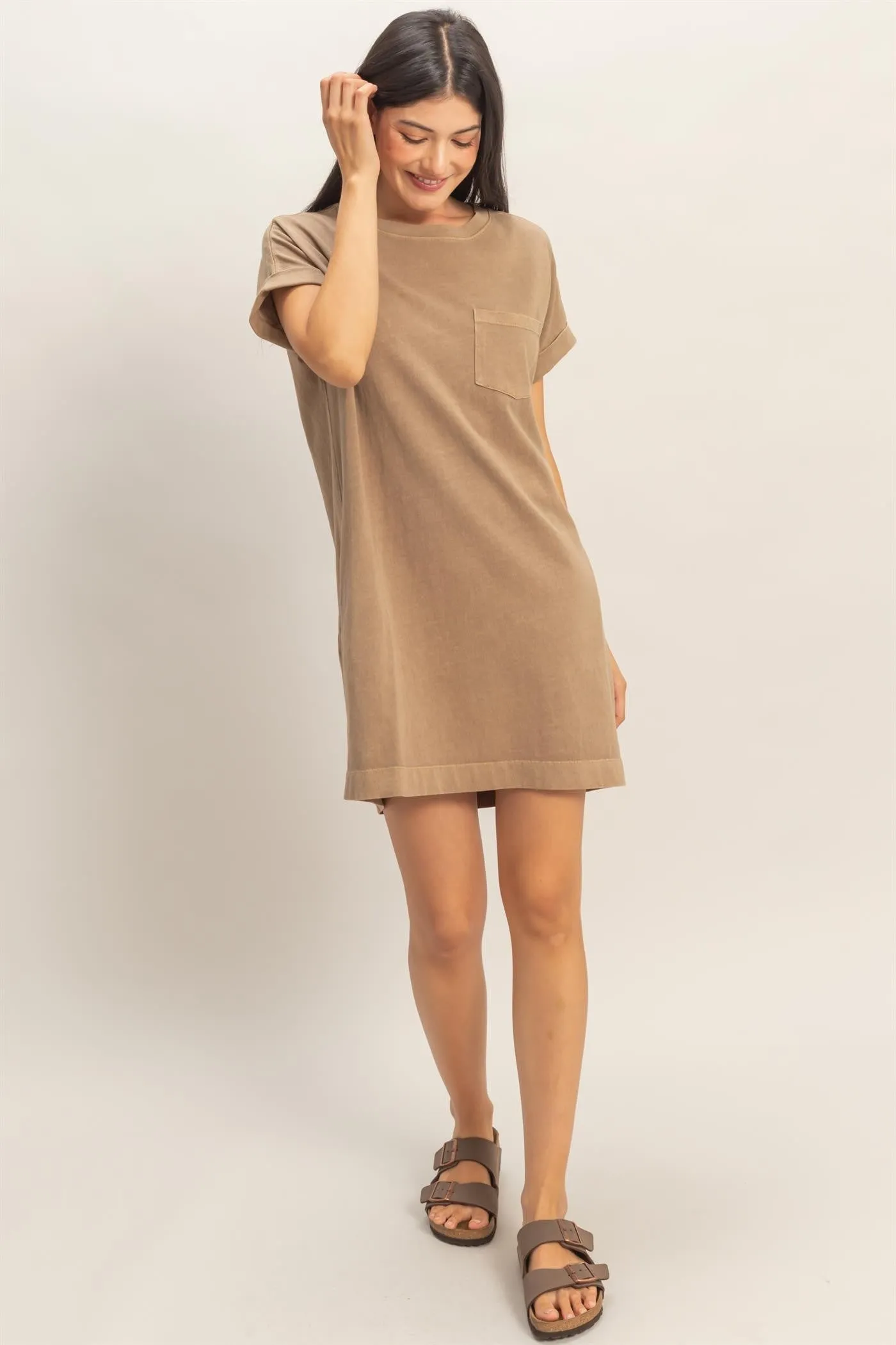 Mocha T-Shirt Mini Dress sold by Pinkblush product image thumbnail 4