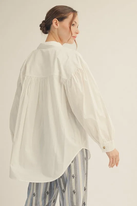 Ivory Button Down Lightweight Casual Shirt sold by Pinkblush product image thumbnail 2