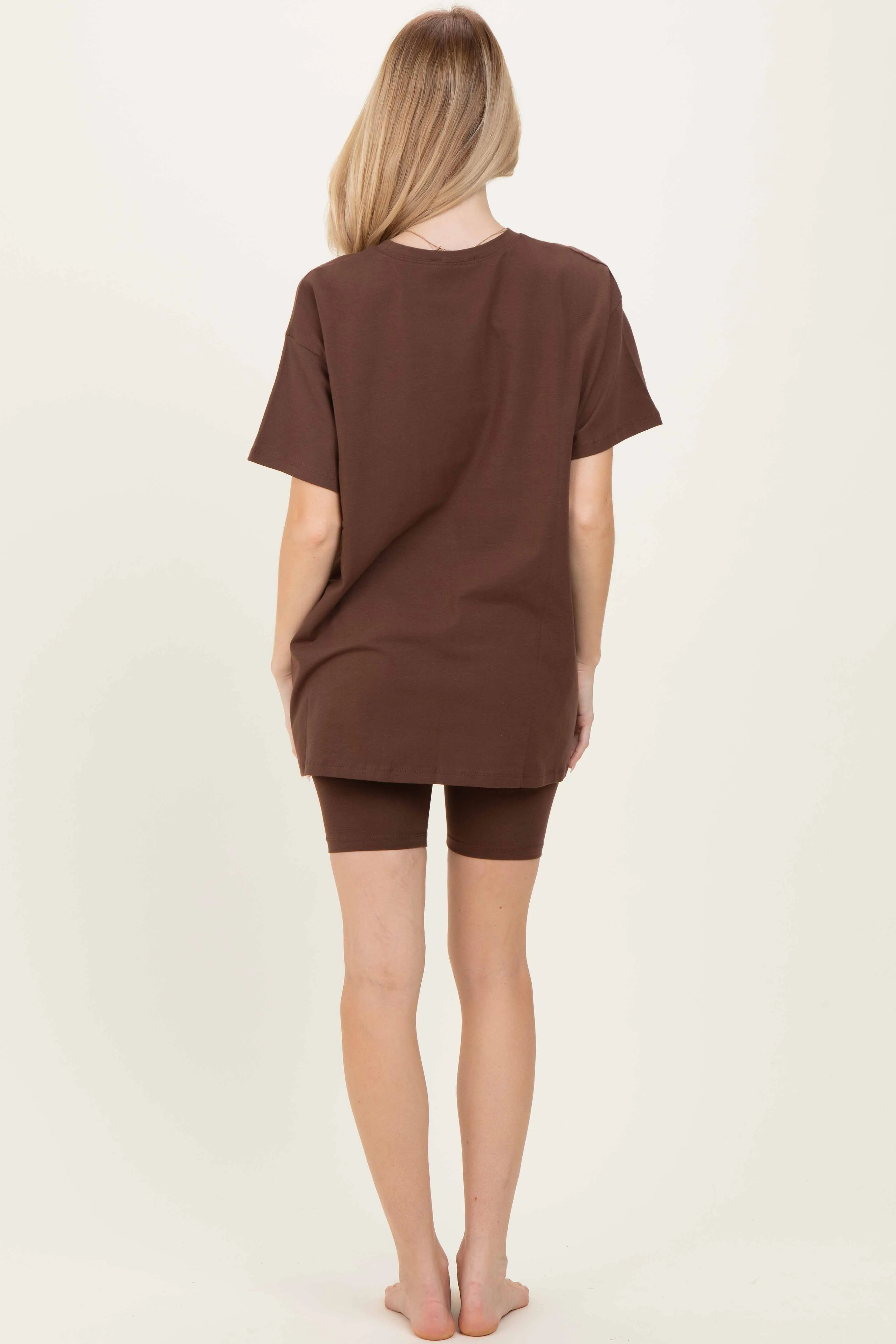 Brown Biker Shorts Set sold by Pinkblush product image thumbnail 4