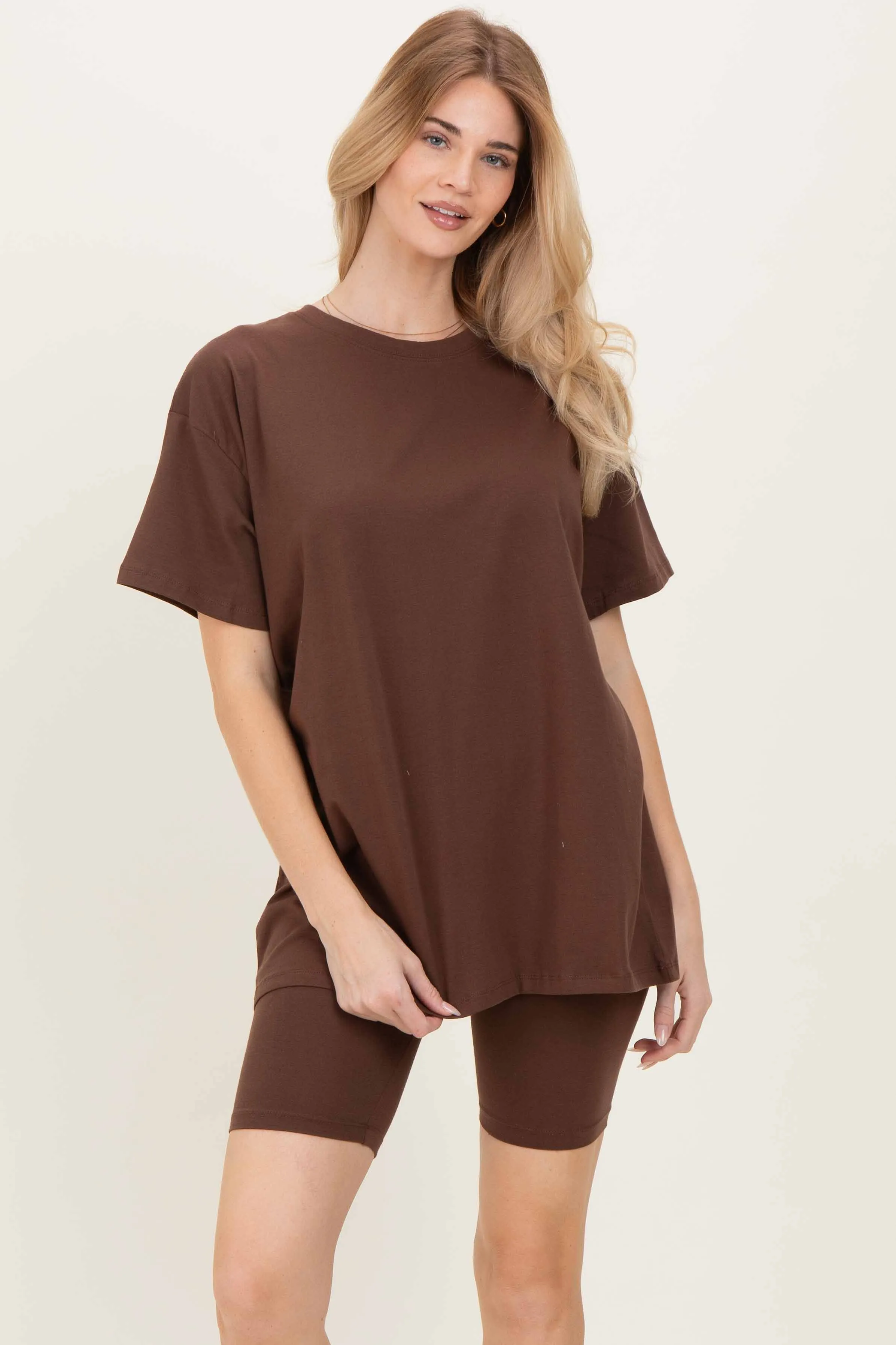 Brown Biker Shorts Set sold by Pinkblush product image thumbnail 2