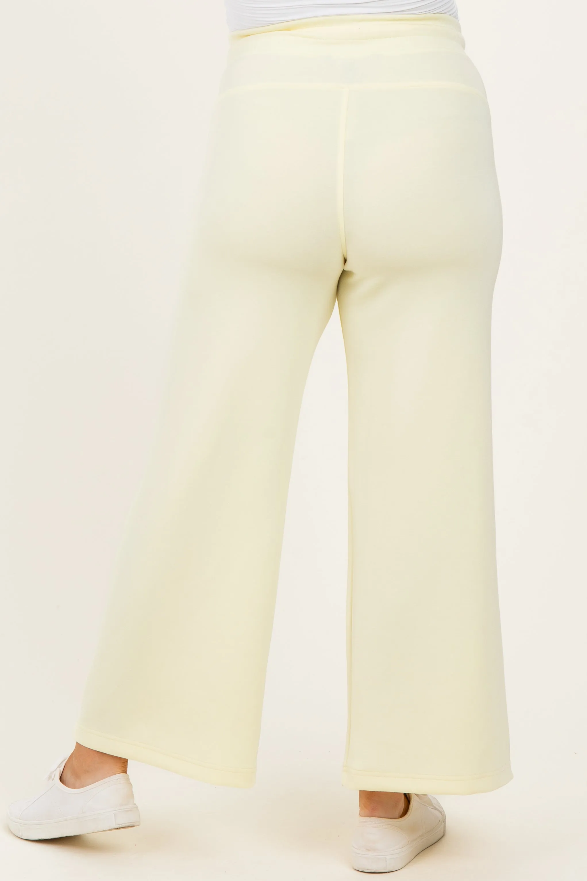 Light Yellow Ankle Wide Leg Maternity Lounge Pants sold by Pinkblush product image thumbnail 2