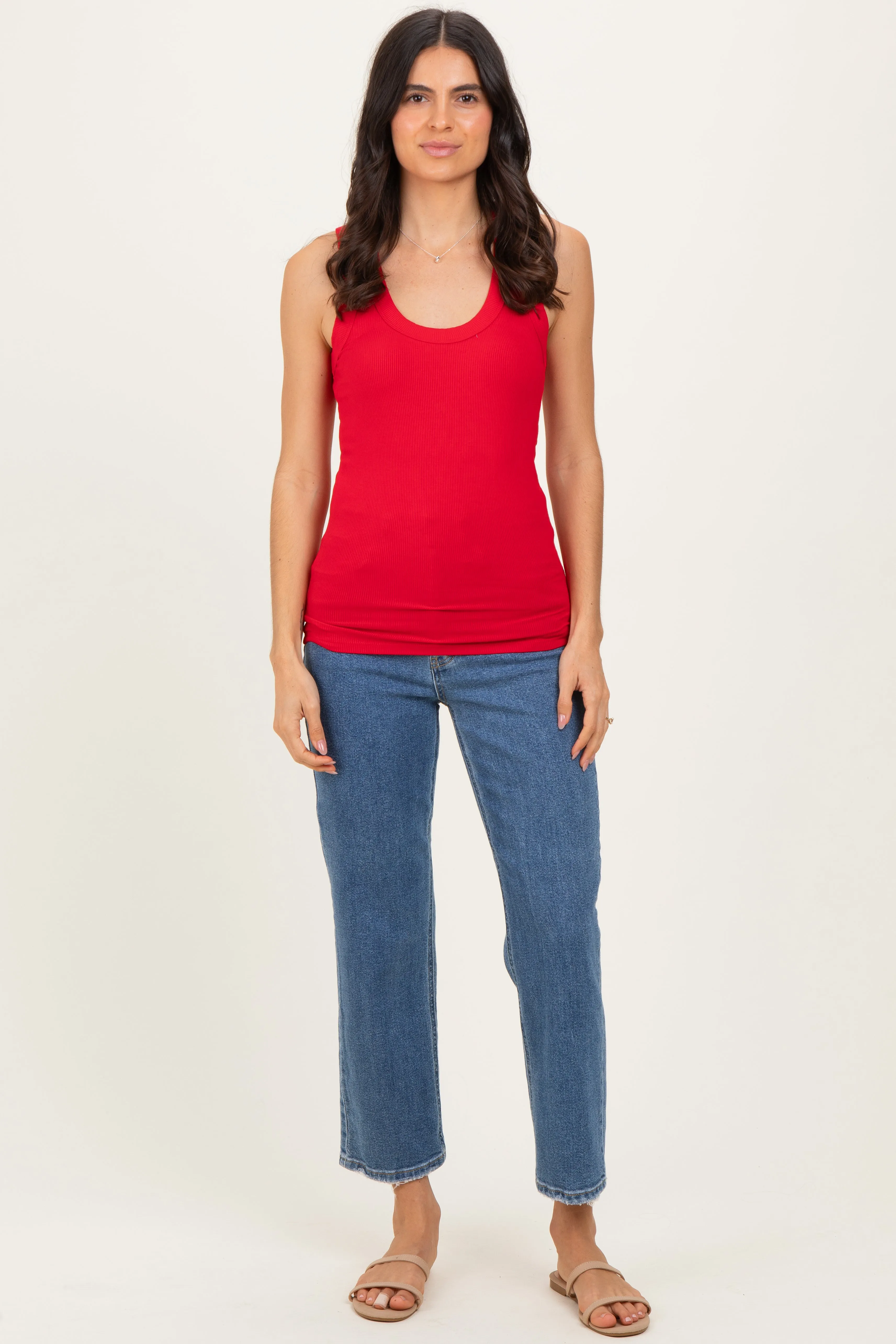 Ruby Ribbed Scoop Neck Tank Top sold by Pinkblush product image thumbnail 2