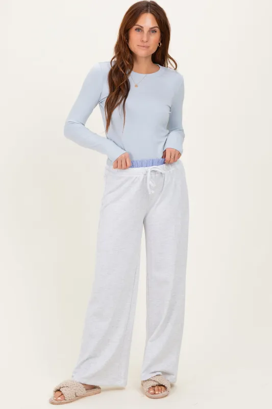 Heather Grey Contrast Waistband Lounge Pants made by Active Basic