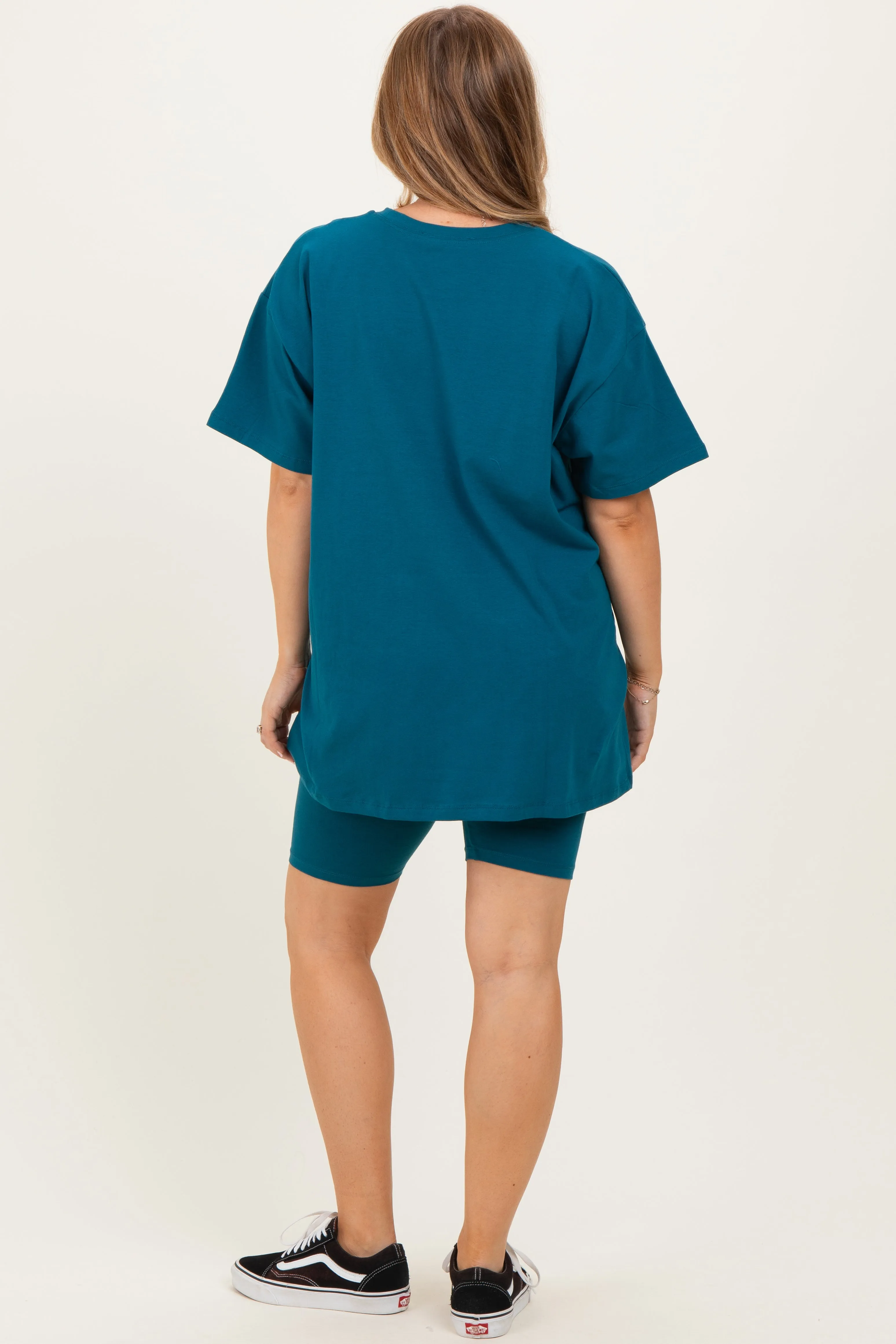 Teal Biker Shorts Maternity Set sold by Pinkblush product image thumbnail 4