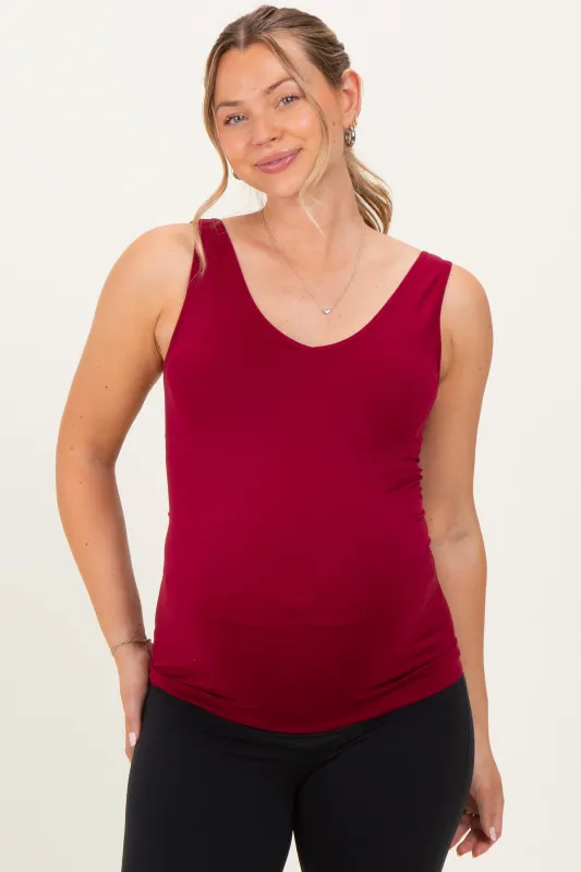 Cabernet Sleeveless Fitted Maternity Tank Top sold by Pinkblush
