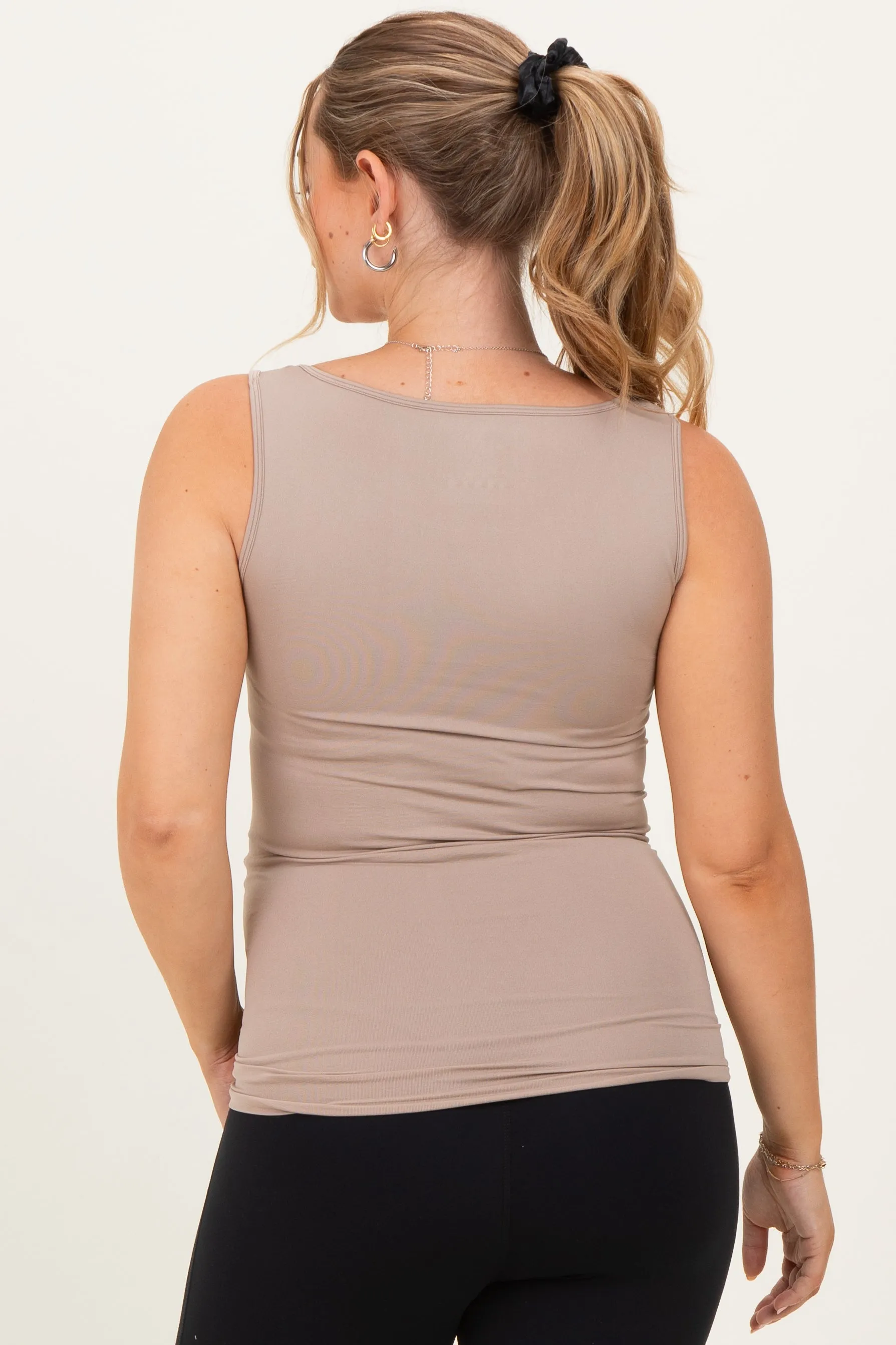 Ash Mocha Basic Seamless Maternity Tank sold by Pinkblush product image thumbnail 4