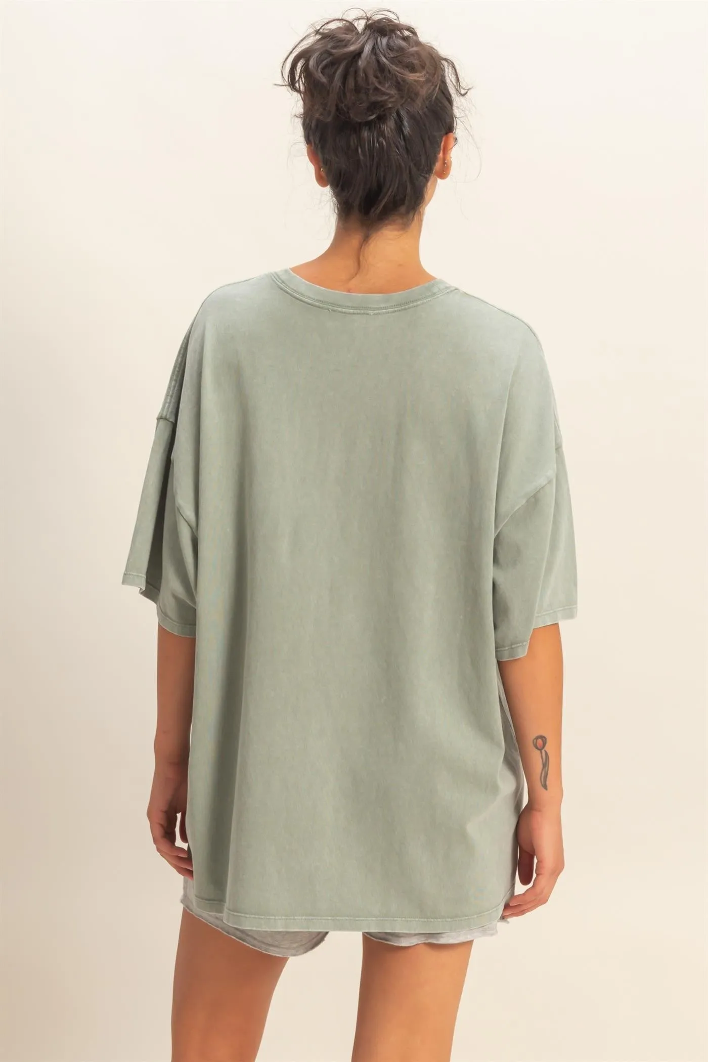 Sage Oversized Mineral Wash T-Shirt sold by Pinkblush product image thumbnail 3