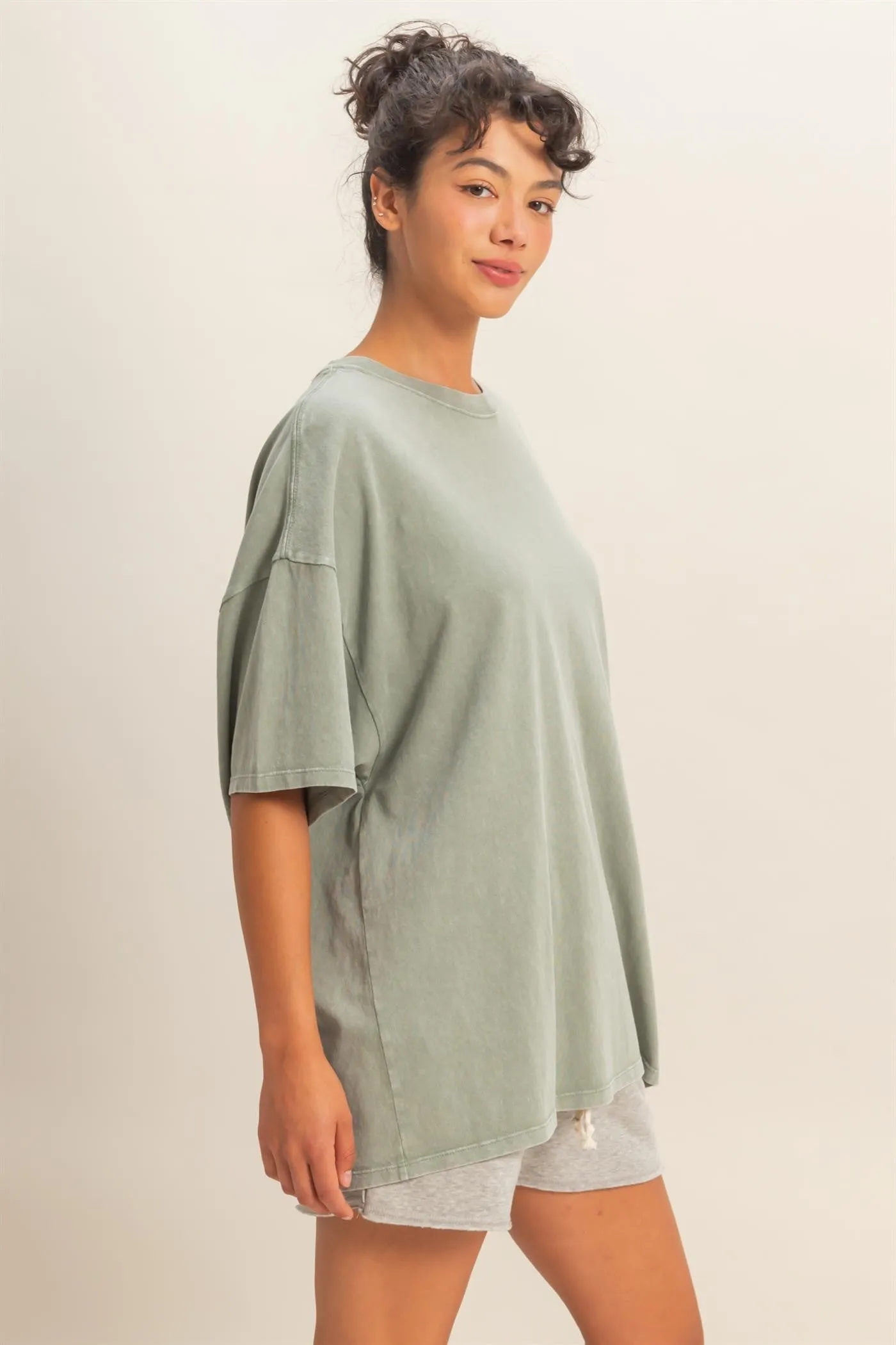 Sage Oversized Mineral Wash T-Shirt sold by Pinkblush product image thumbnail 2