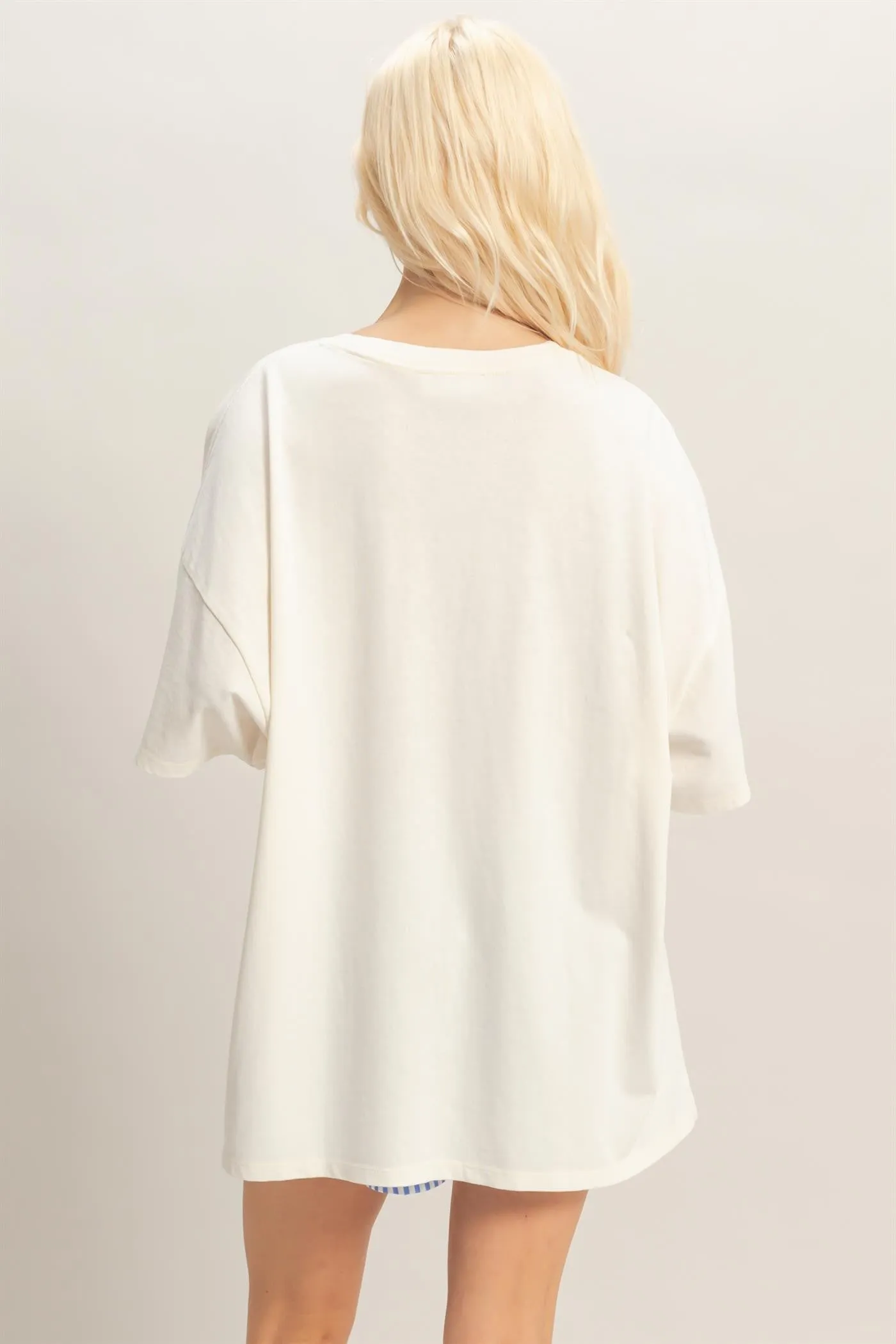 Ivory Oversized Mineral Wash T-Shirt sold by Pinkblush product image thumbnail 3