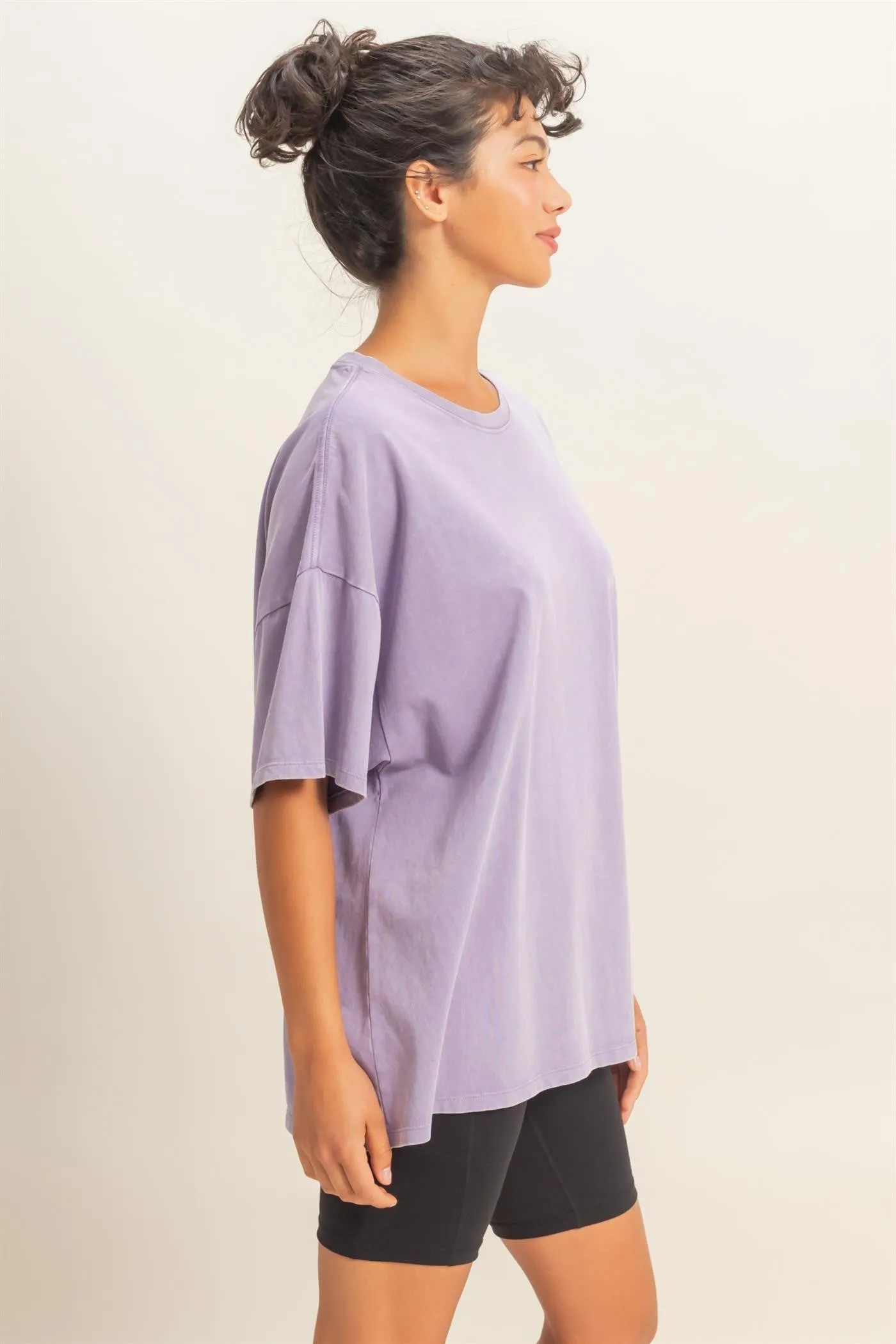 Dusty Purple Oversized Mineral Wash T-Shirt sold by Pinkblush product image thumbnail 2
