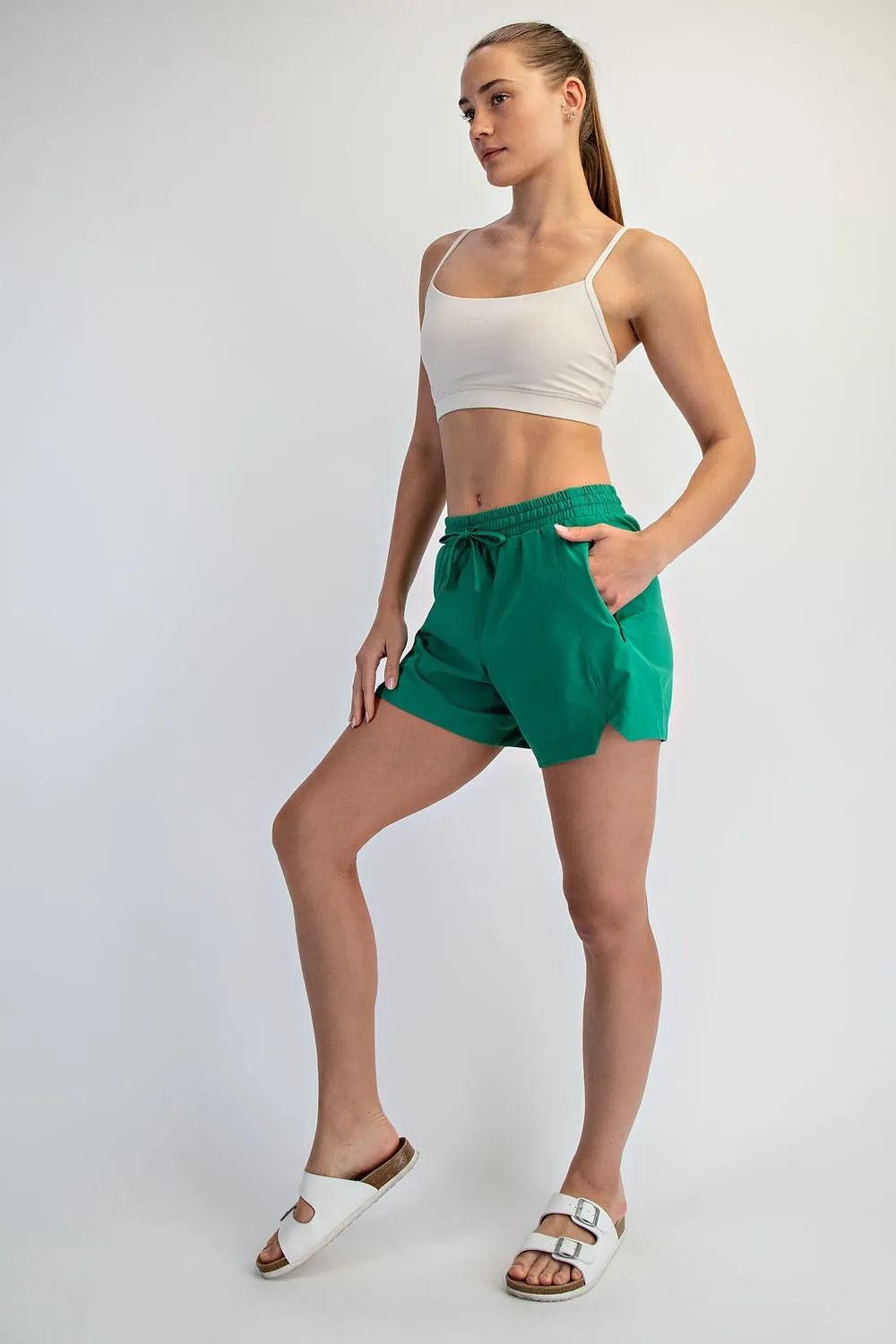 Green Active 5" Shorts sold by Pinkblush