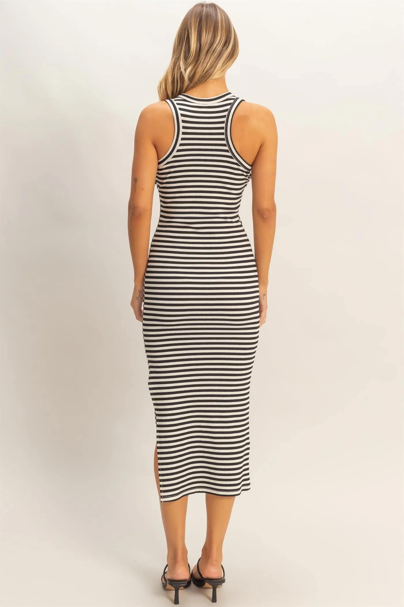 Black Striped Side Slit Tank Dress sold by Pinkblush product image thumbnail 4