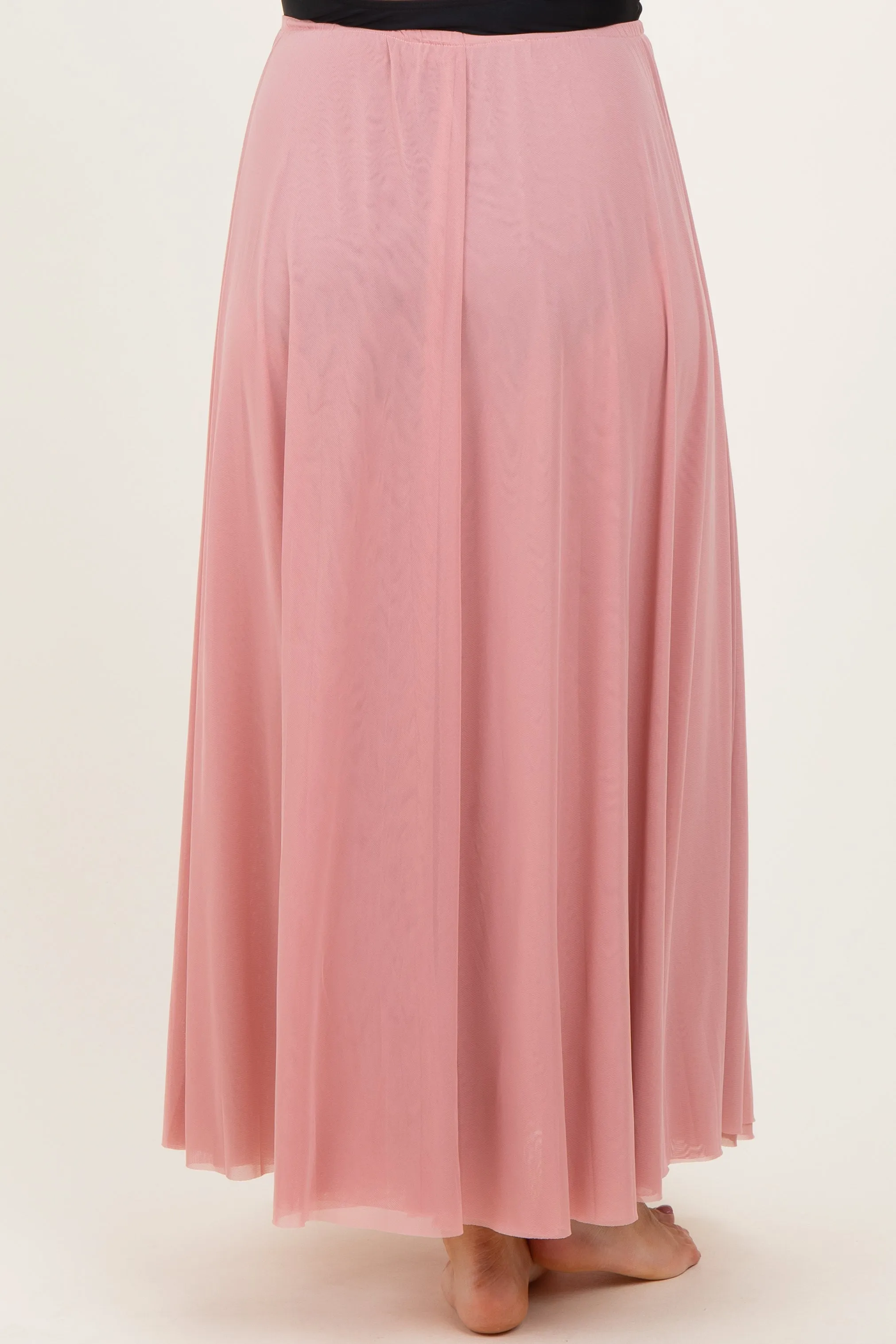 Pink Mesh Maternity Maxi Skirt sold by Pinkblush product image thumbnail 5