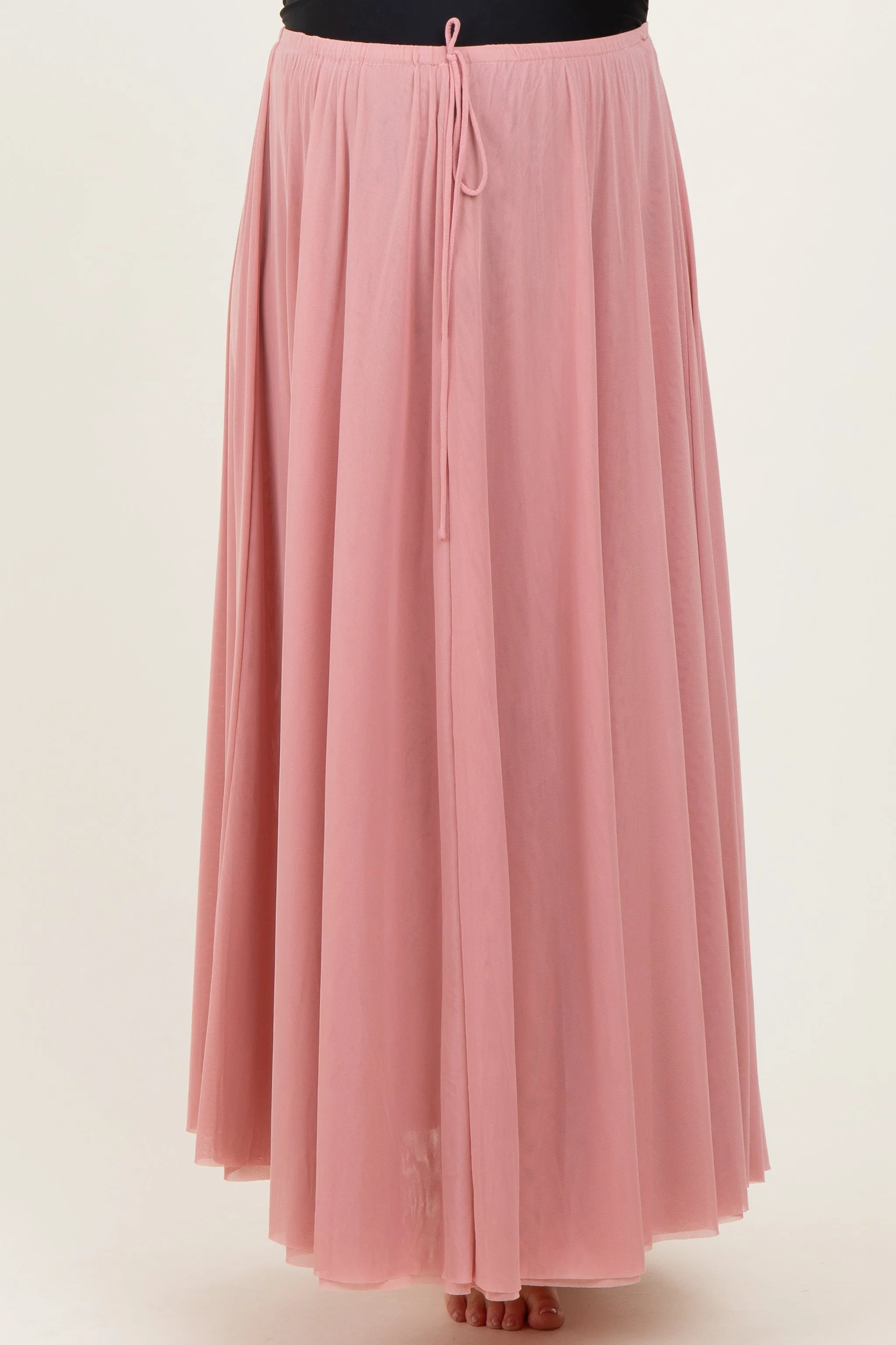 Pink Mesh Maternity Maxi Skirt sold by Pinkblush product image thumbnail 3