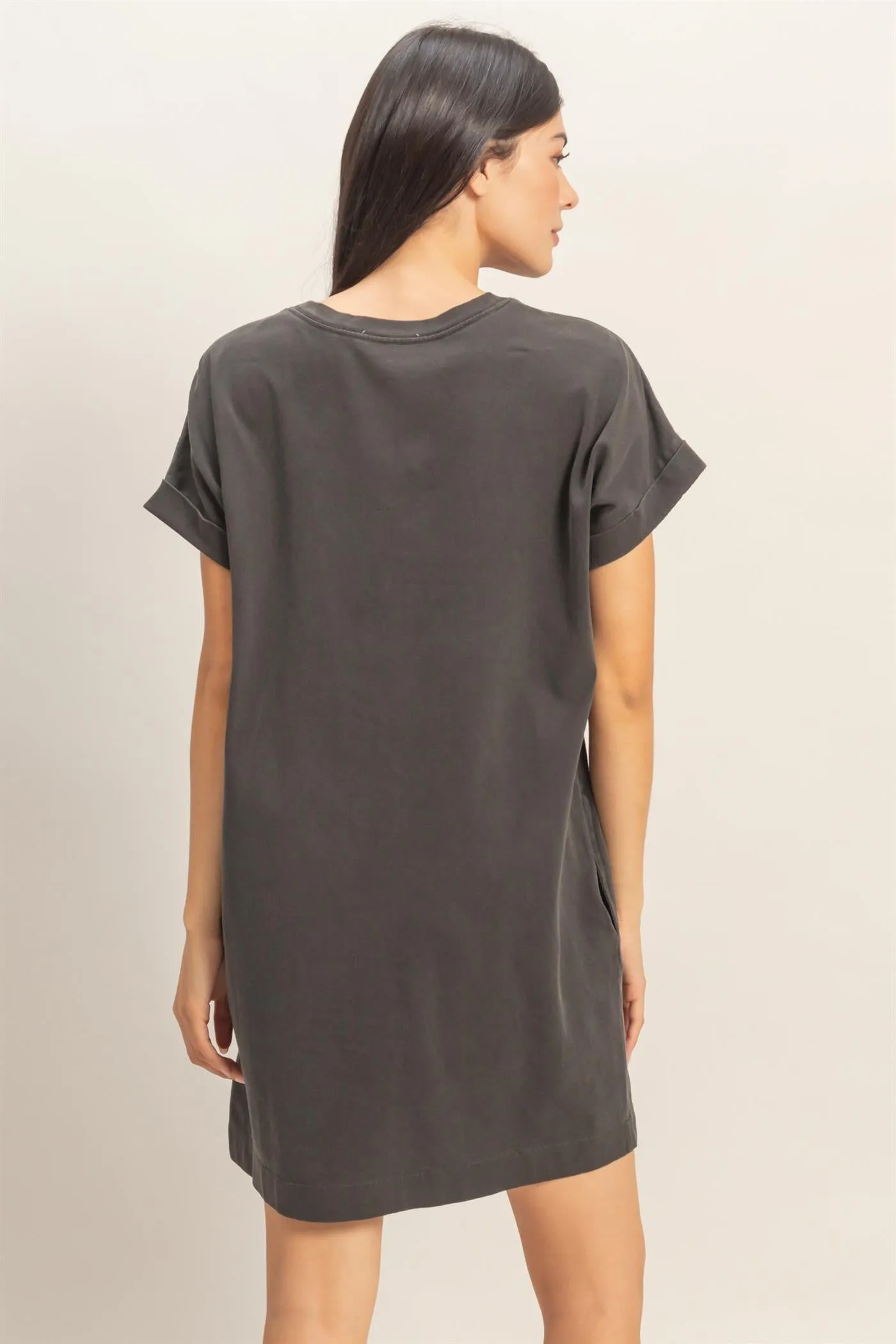 Charcoal T-Shirt Mini Dress sold by Pinkblush product image thumbnail 3
