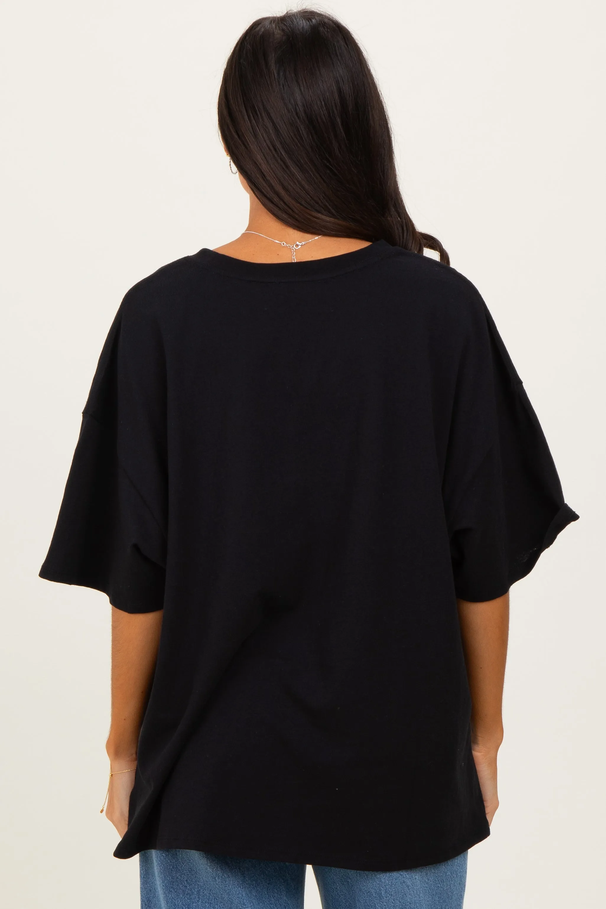 Black Cotton Oversized Tee sold by Pinkblush product image thumbnail 4