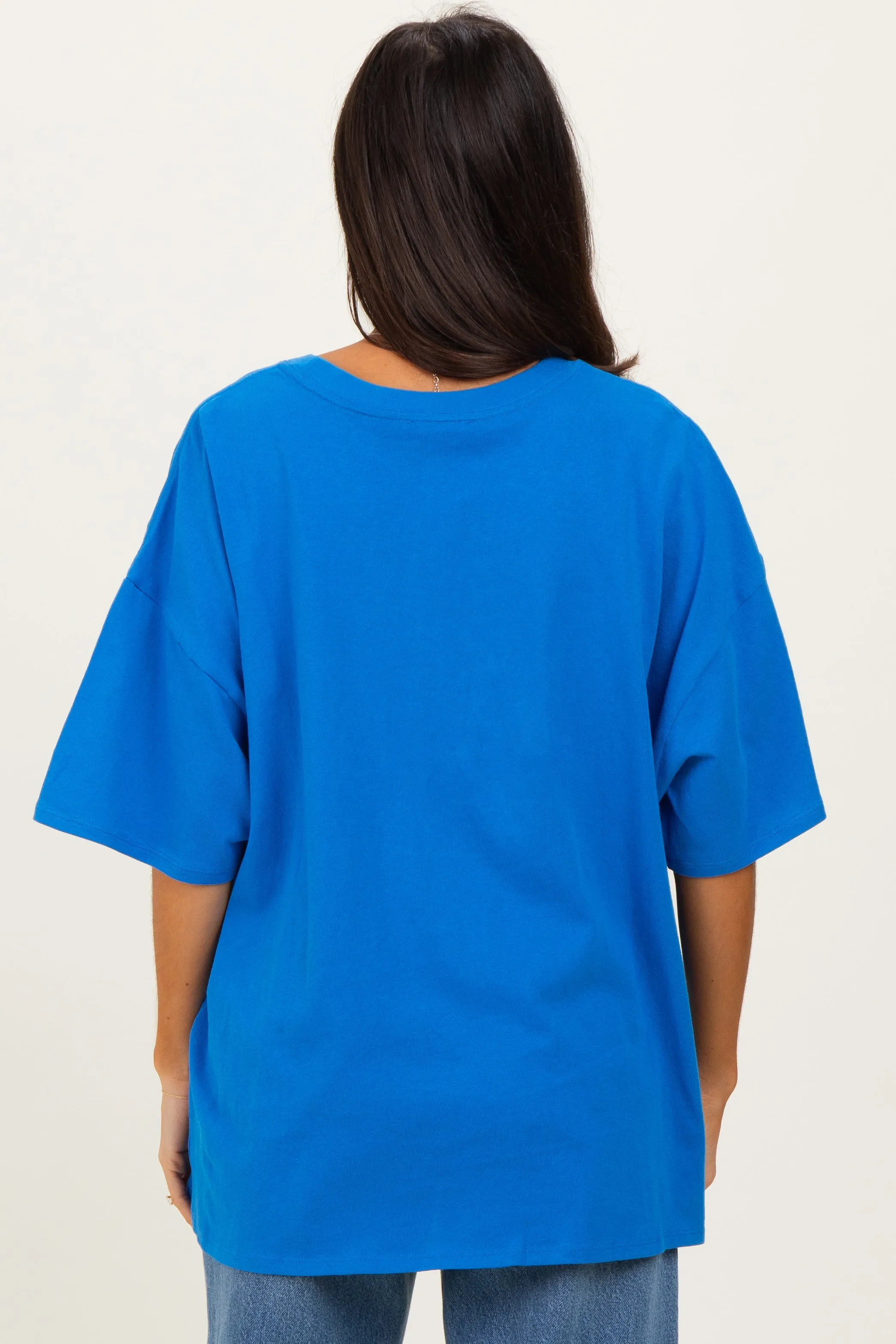 Ocean BlueCotton Oversized Tee sold by Pinkblush product image thumbnail 4