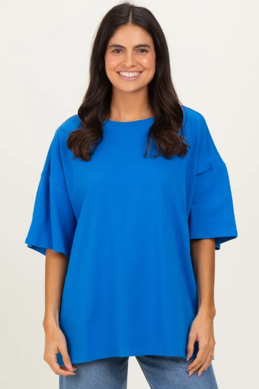 Ocean BlueCotton Oversized Tee sold by Pinkblush