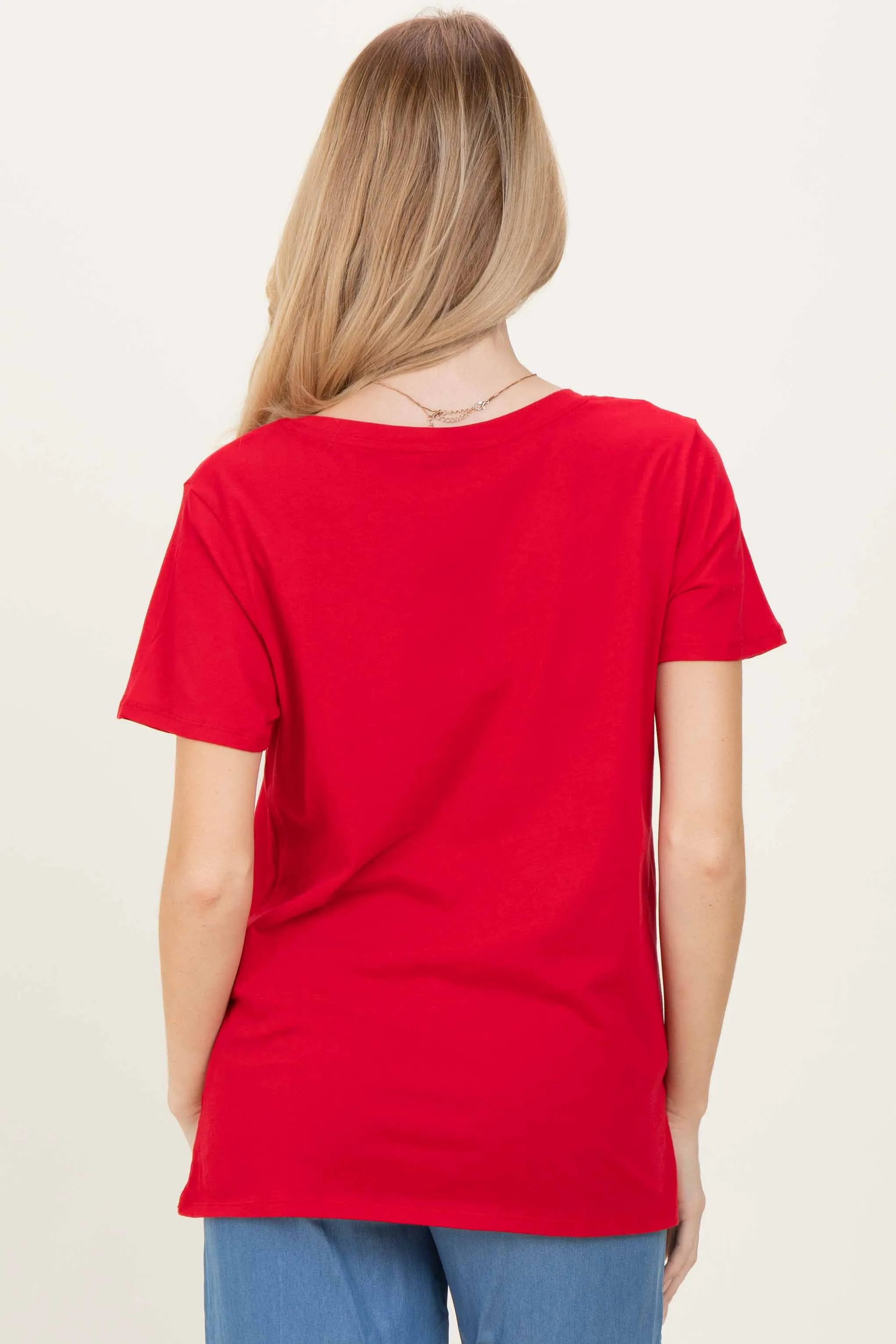 Ruby Oversized V-Neck Short Sleeve Tee sold by Pinkblush product image thumbnail 3