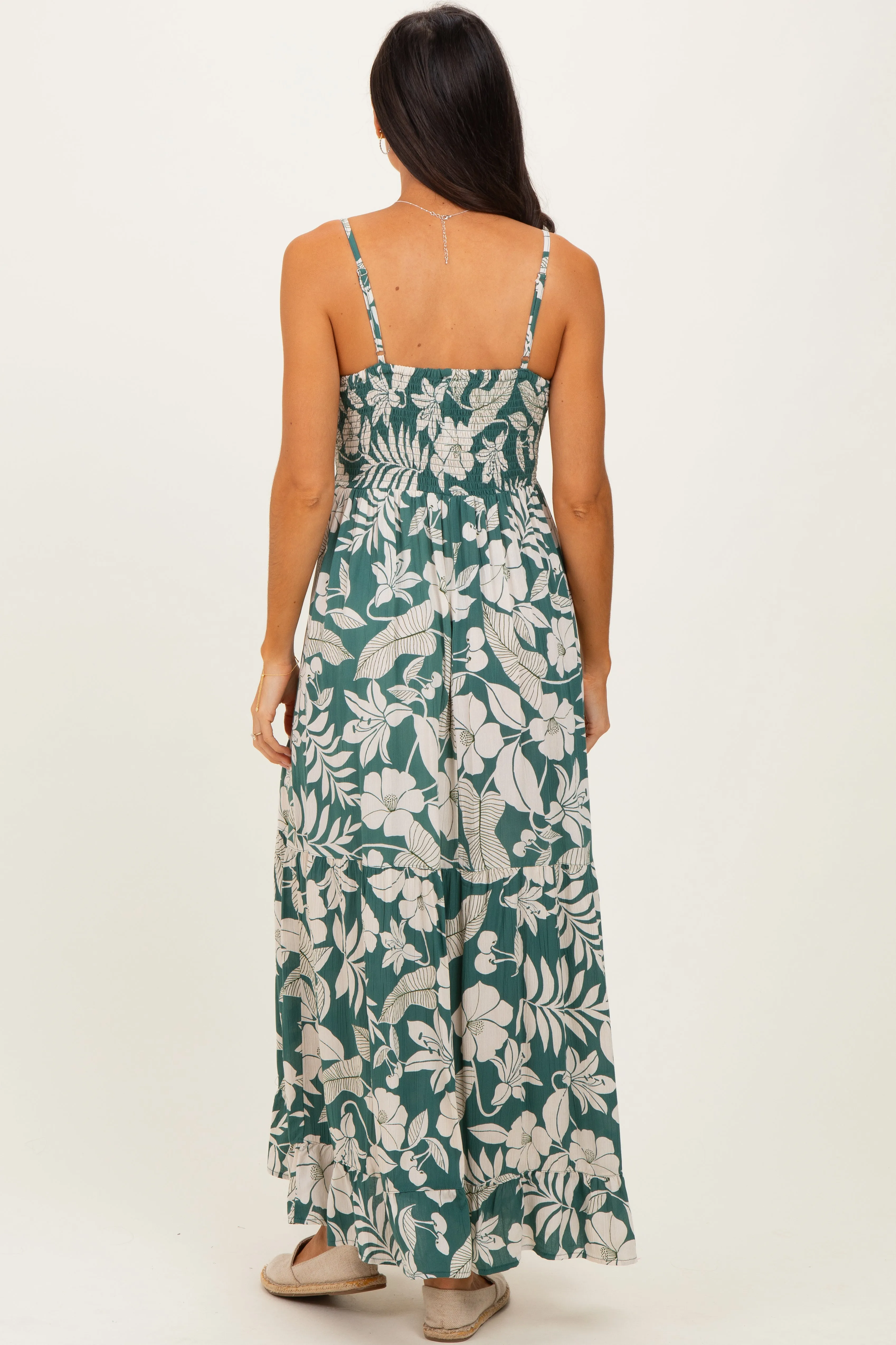 Sage V-Neck Twist Front Cut Out Maxi Dress sold by Pinkblush product image thumbnail 4
