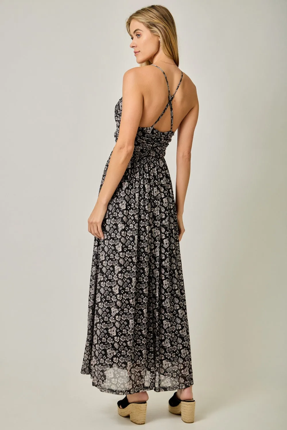 Black Criss-Cross Back Mesh Dress sold by Pinkblush product image thumbnail 5