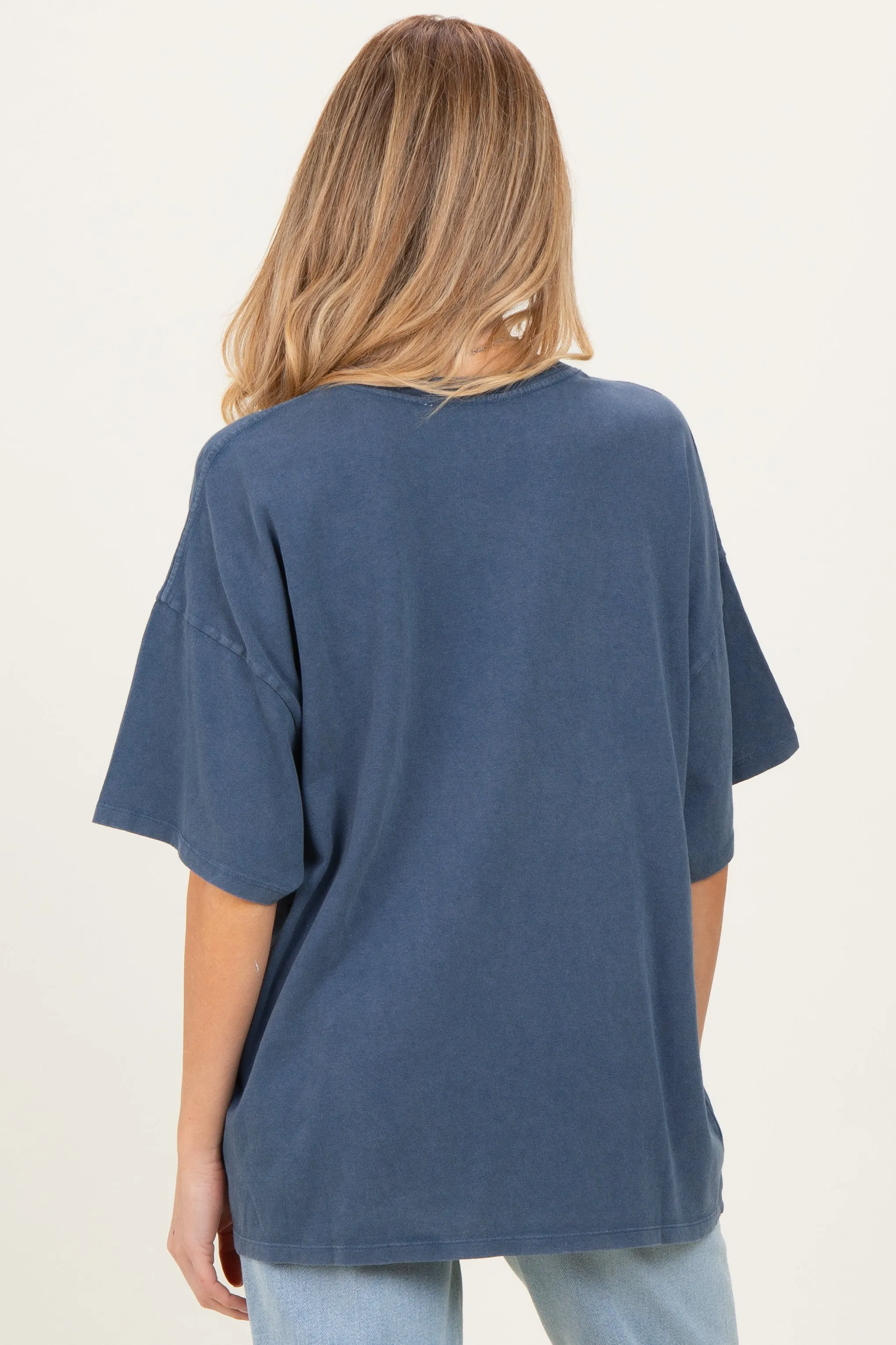 Light Navy Oversized Mineral Wash Maternity T-Shirt sold by Pinkblush product image thumbnail 4