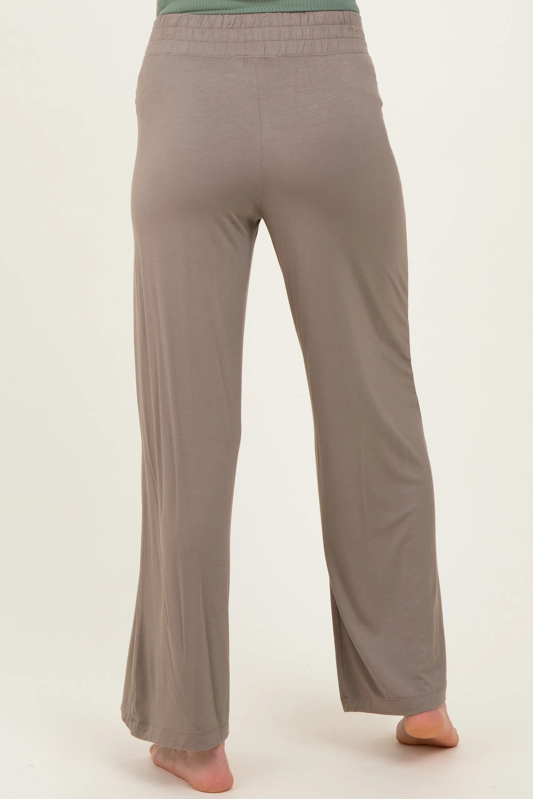 Taupe Ankle Wide Leg Maternity Pants sold by Pinkblush product image thumbnail 5