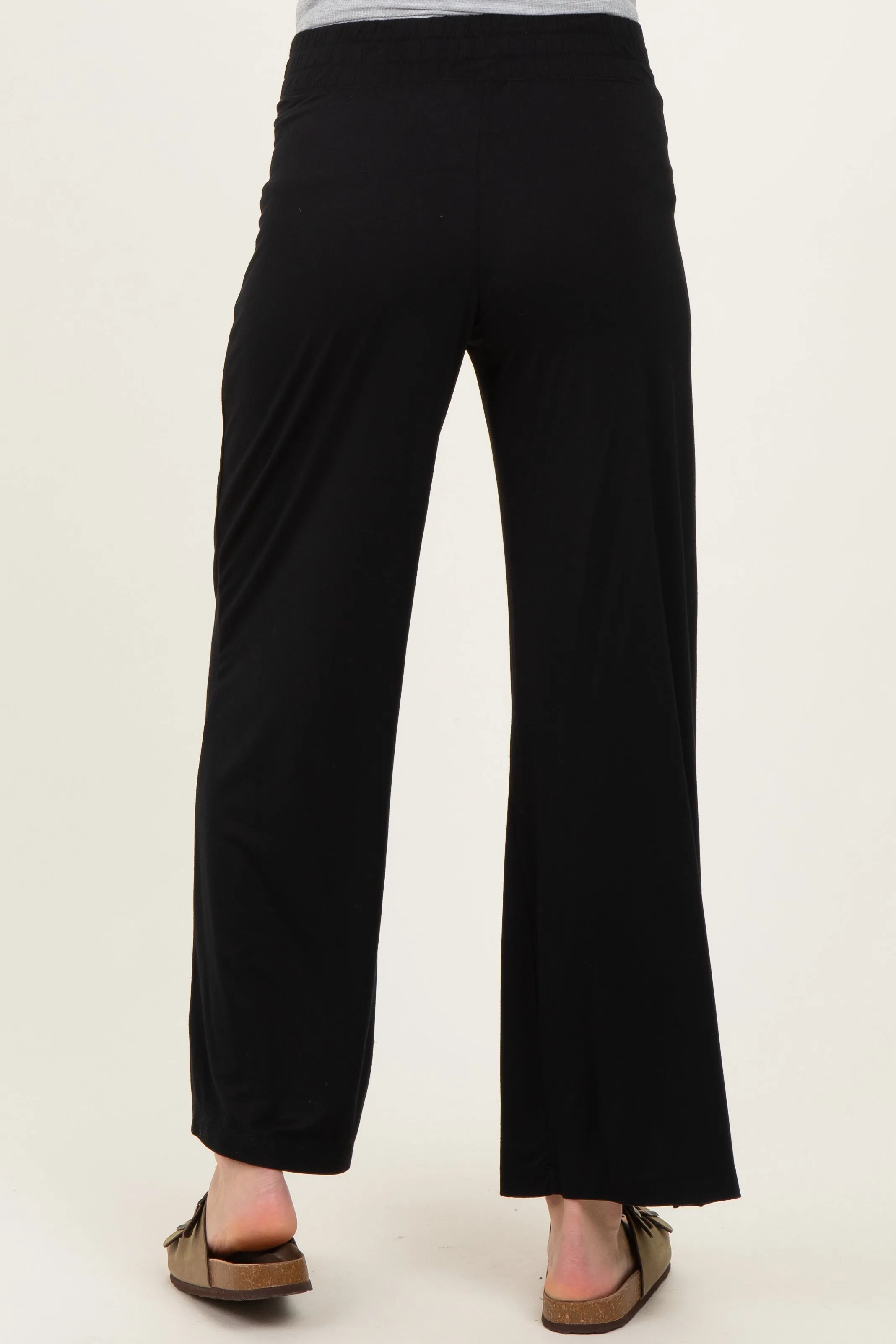 Black Ankle Wide Leg Maternity Pants sold by Pinkblush product image thumbnail 5