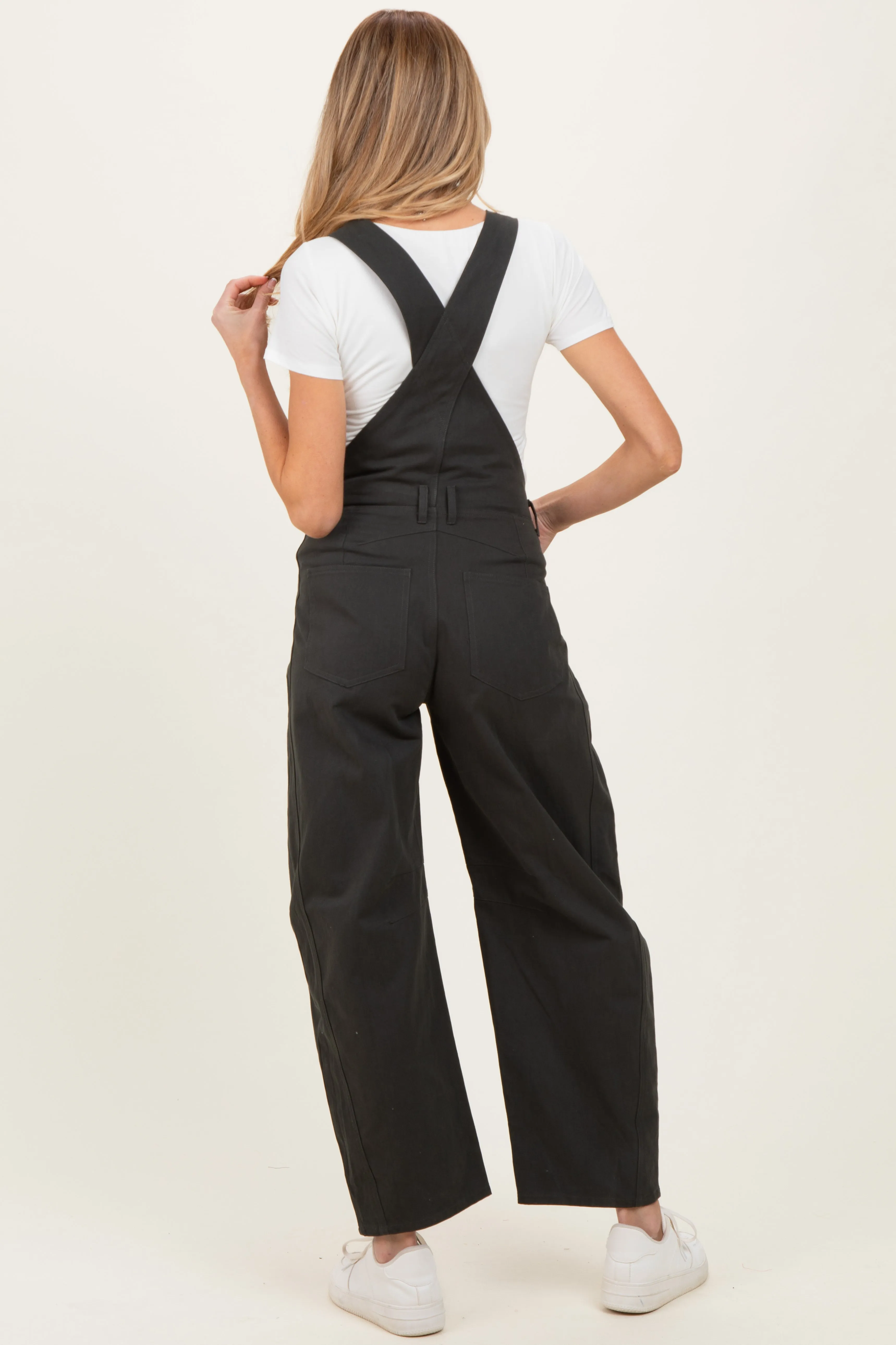Charcoal Barrel Leg Maternity Overalls sold by Pinkblush product image thumbnail 4