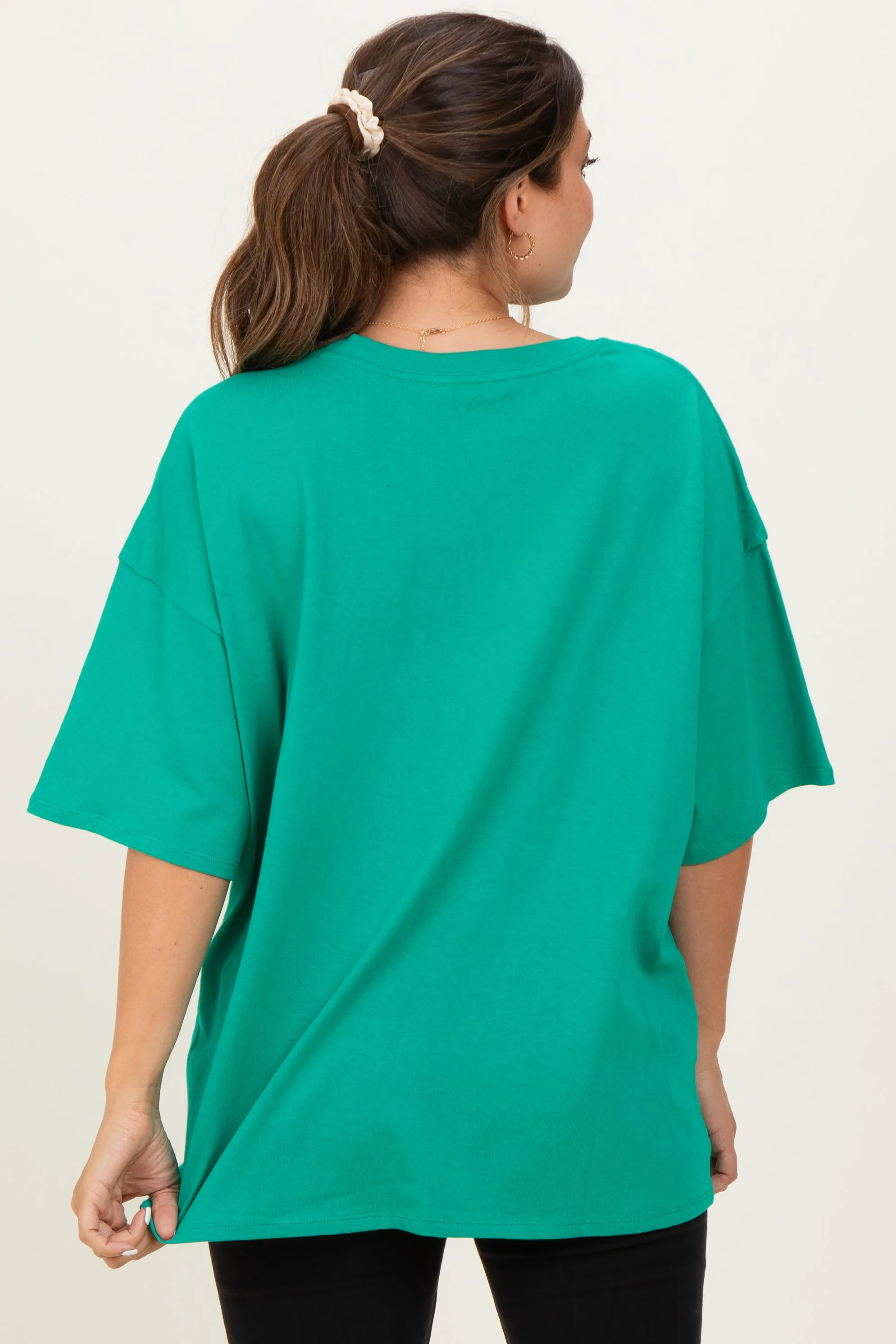 Kelly Green Cotton Oversized Maternity Tee sold by Pinkblush product image thumbnail 4