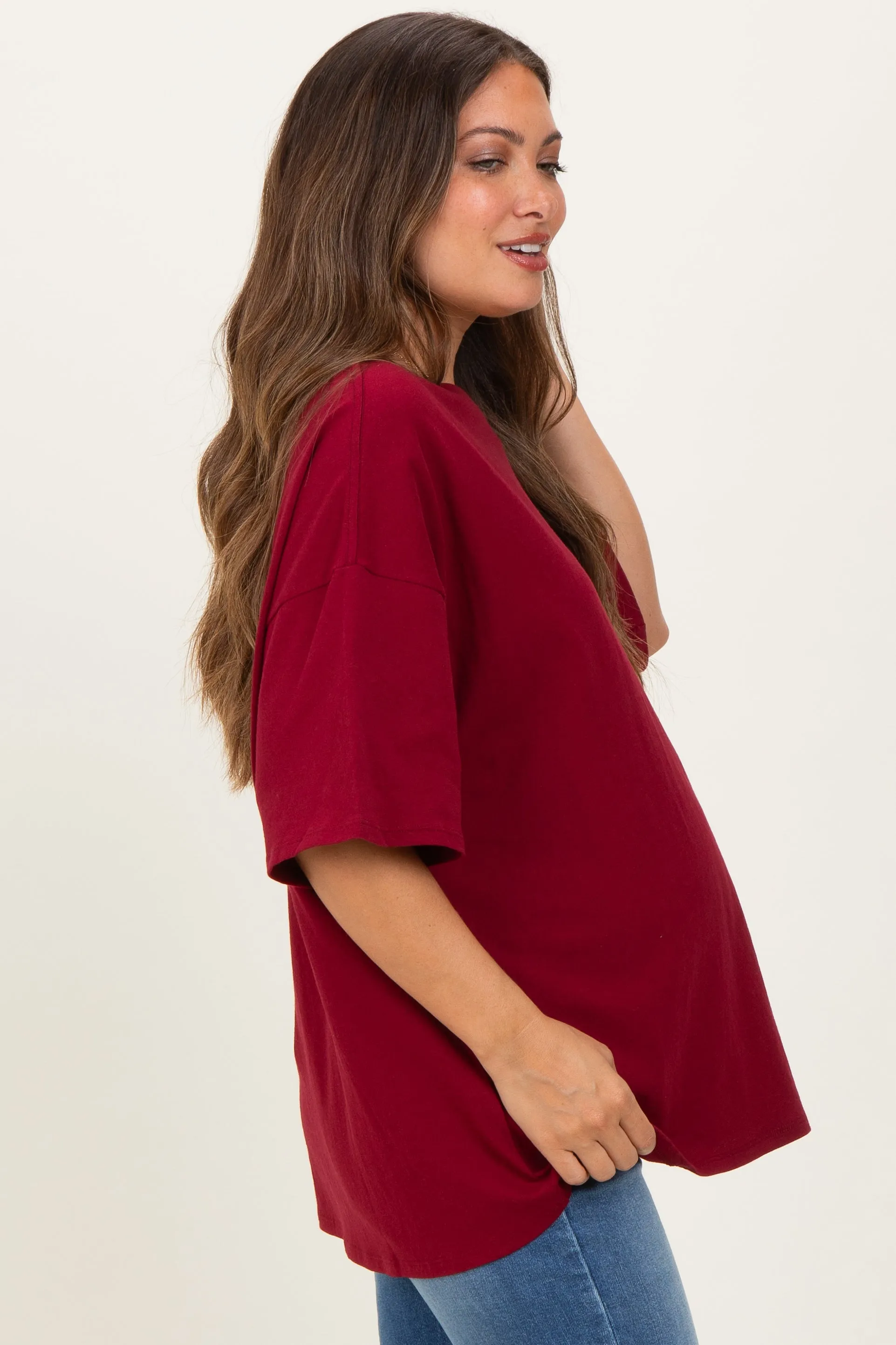 Cabernet Cotton Oversized Maternity Tee sold by Pinkblush product image thumbnail 4