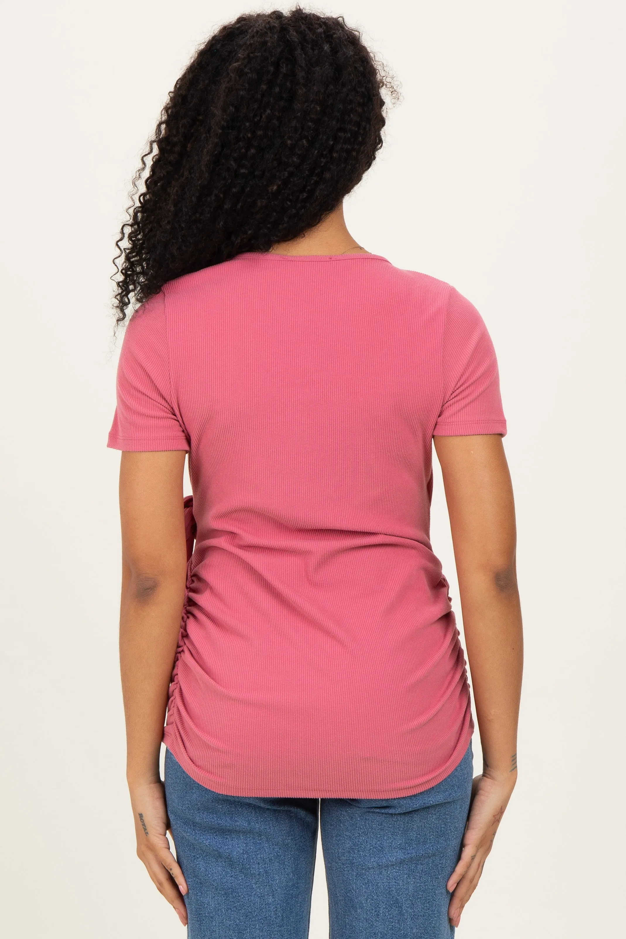 Light Pink Wrap Front Tie Nursing Top sold by Pinkblush product image thumbnail 3