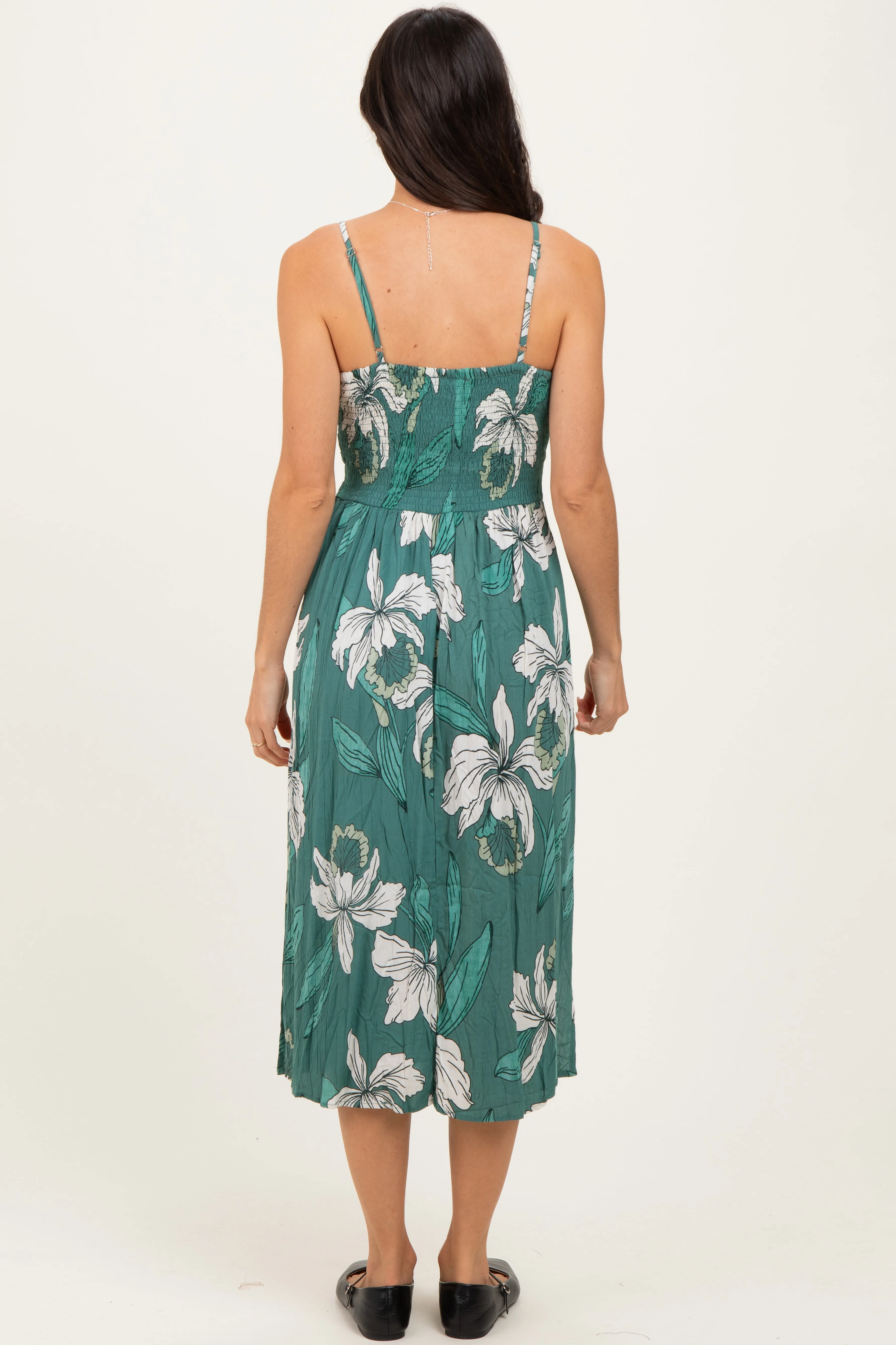 Jade Floral Twisted Front Cutout Midi Dress sold by Pinkblush product image thumbnail 4