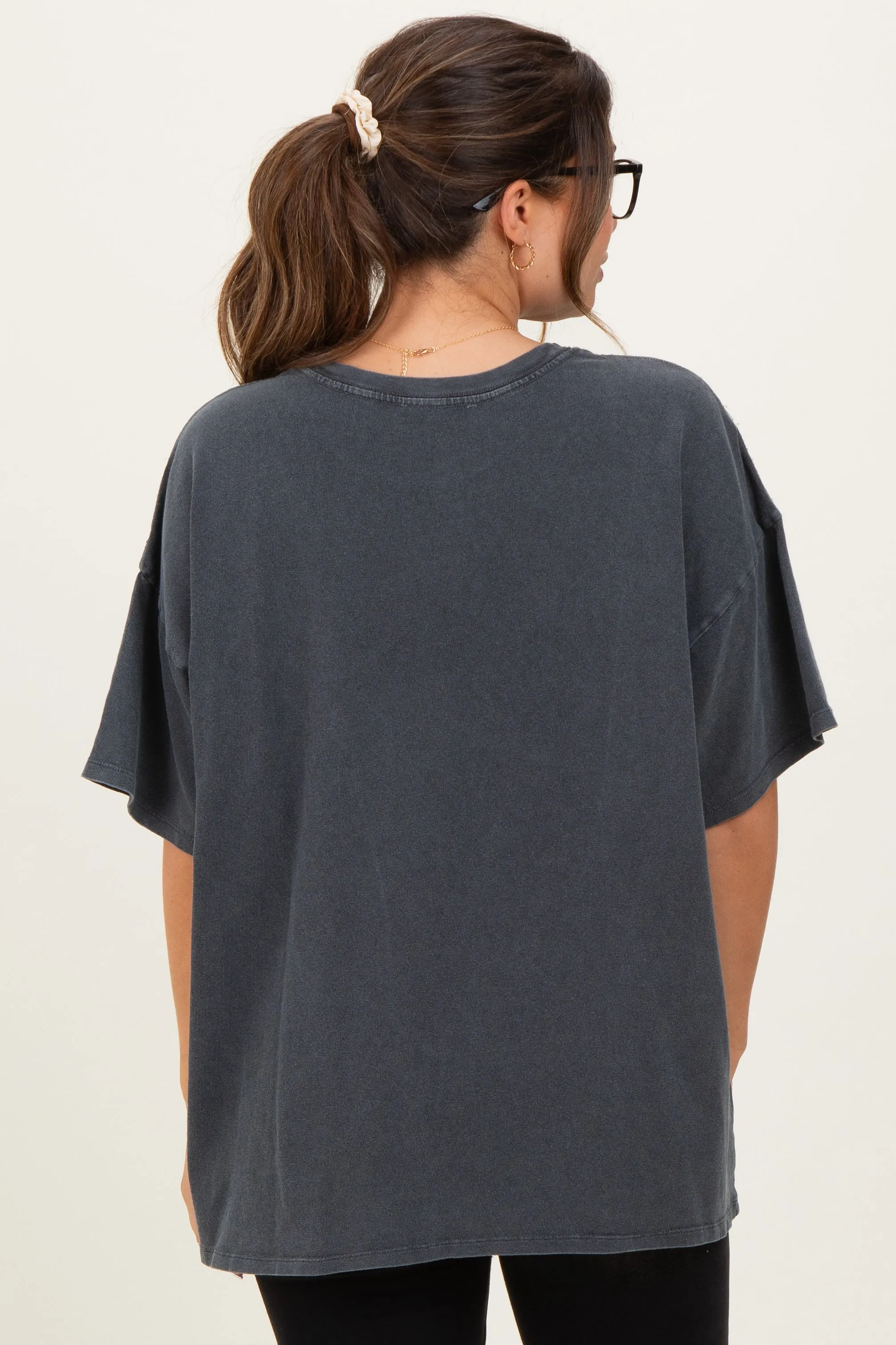 Charcoal Oversized Mineral Wash Maternity T-Shirt sold by Pinkblush product image thumbnail 4