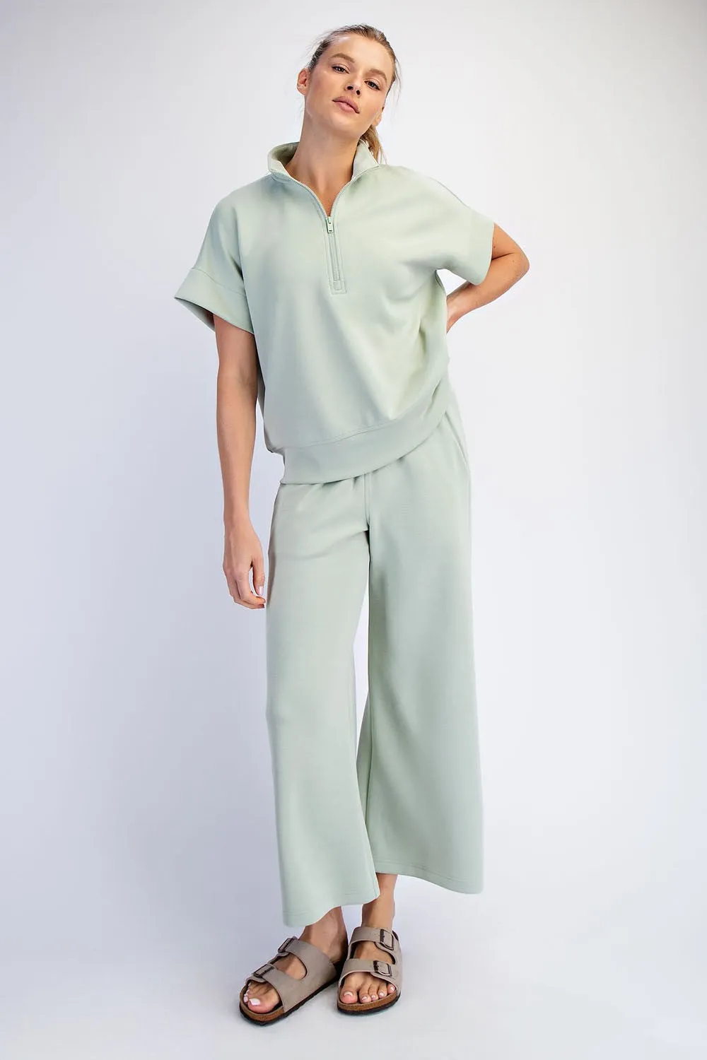 Pistachio Ankle Wide Leg Maternity Lounge Pants sold by Pinkblush product image thumbnail 5