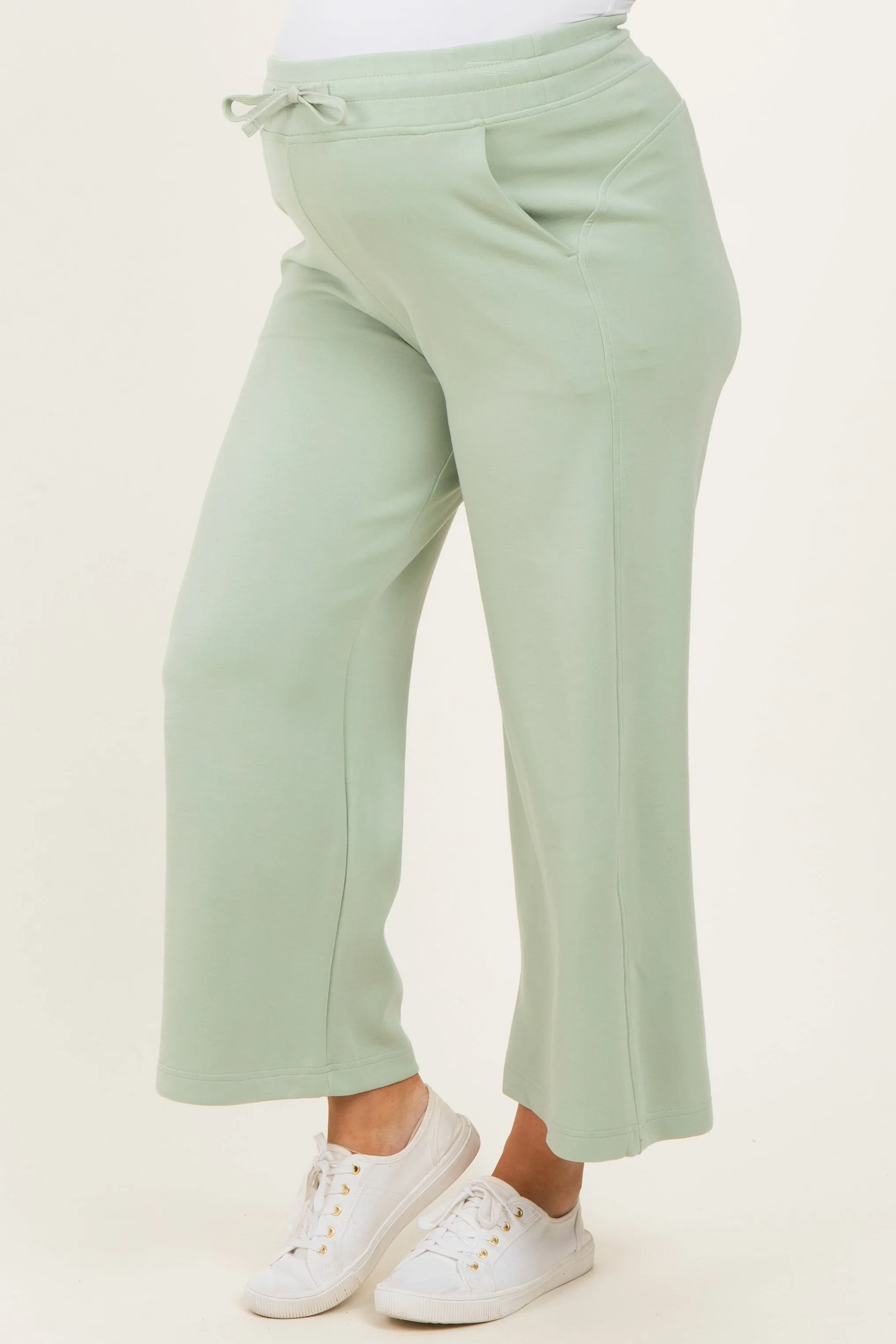 Pistachio Ankle Wide Leg Maternity Lounge Pants sold by Pinkblush product image thumbnail 3