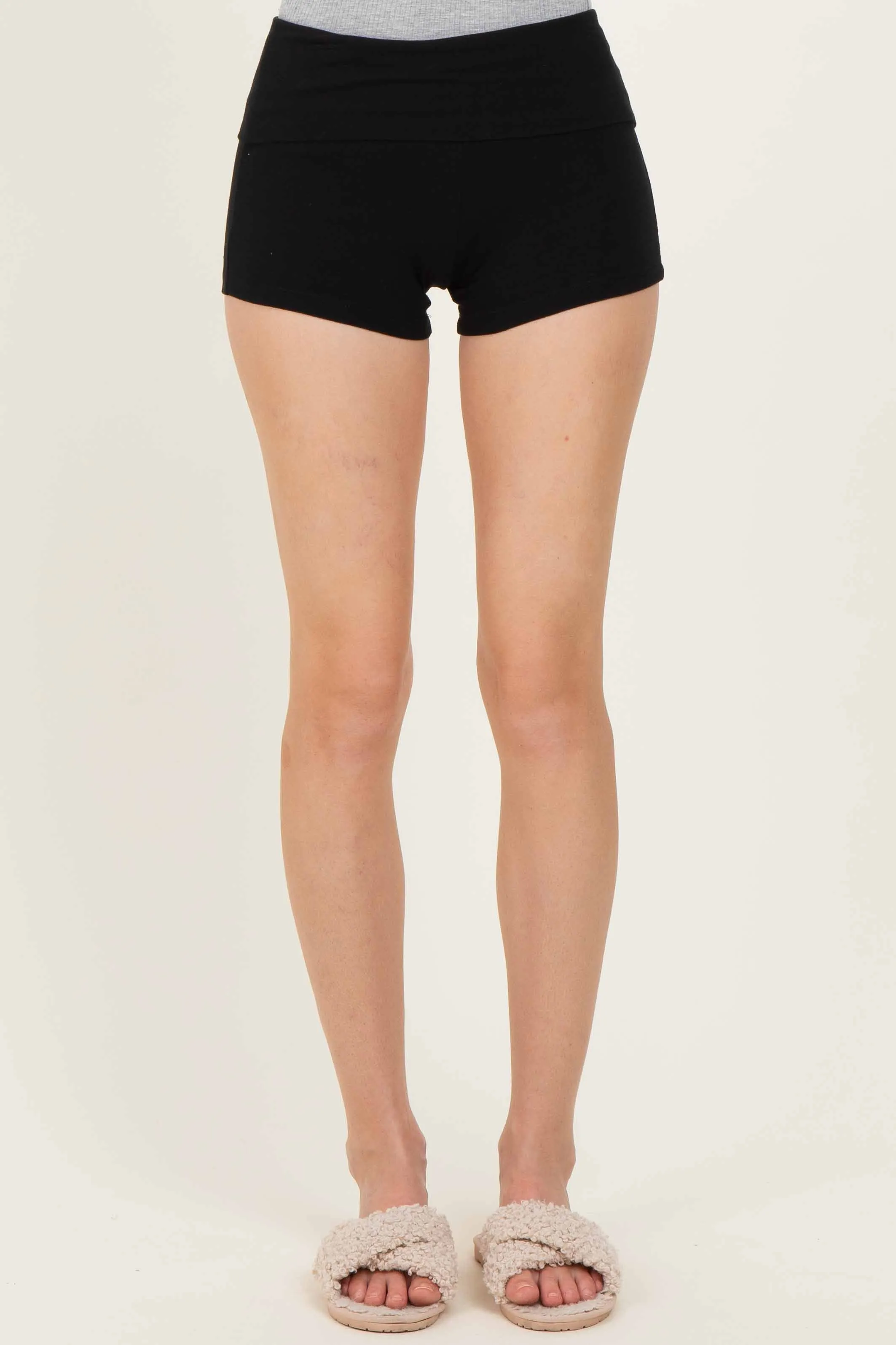 Black Foldover Waistband Shorts sold by Pinkblush product image thumbnail 2