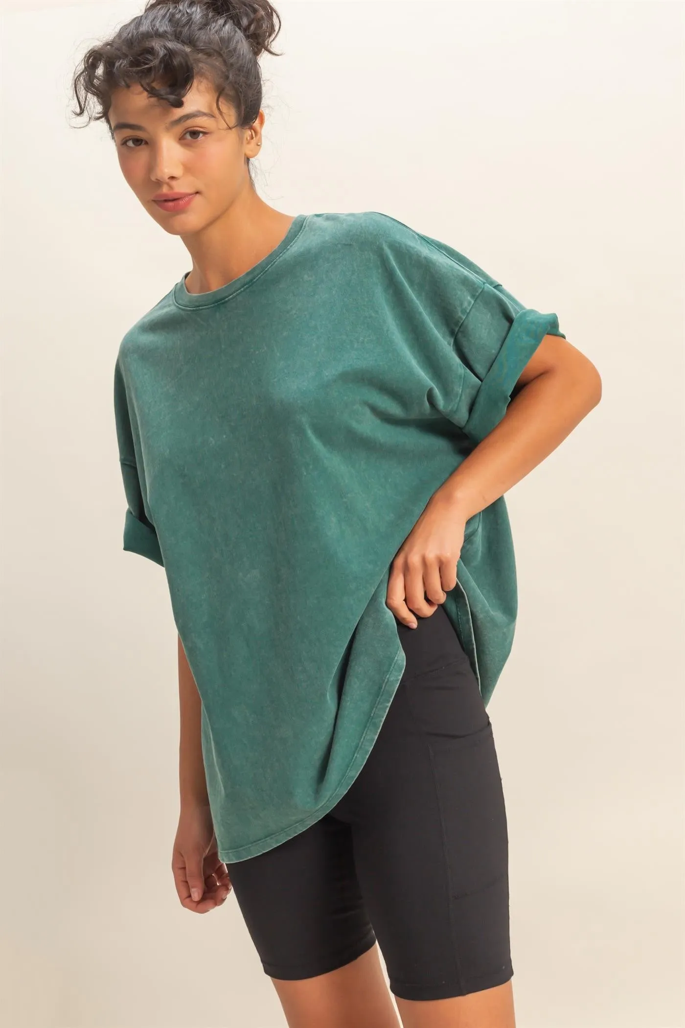 Dark Teal Oversized Mineral Wash Maternity T-Shirt sold by Pinkblush product image thumbnail 5