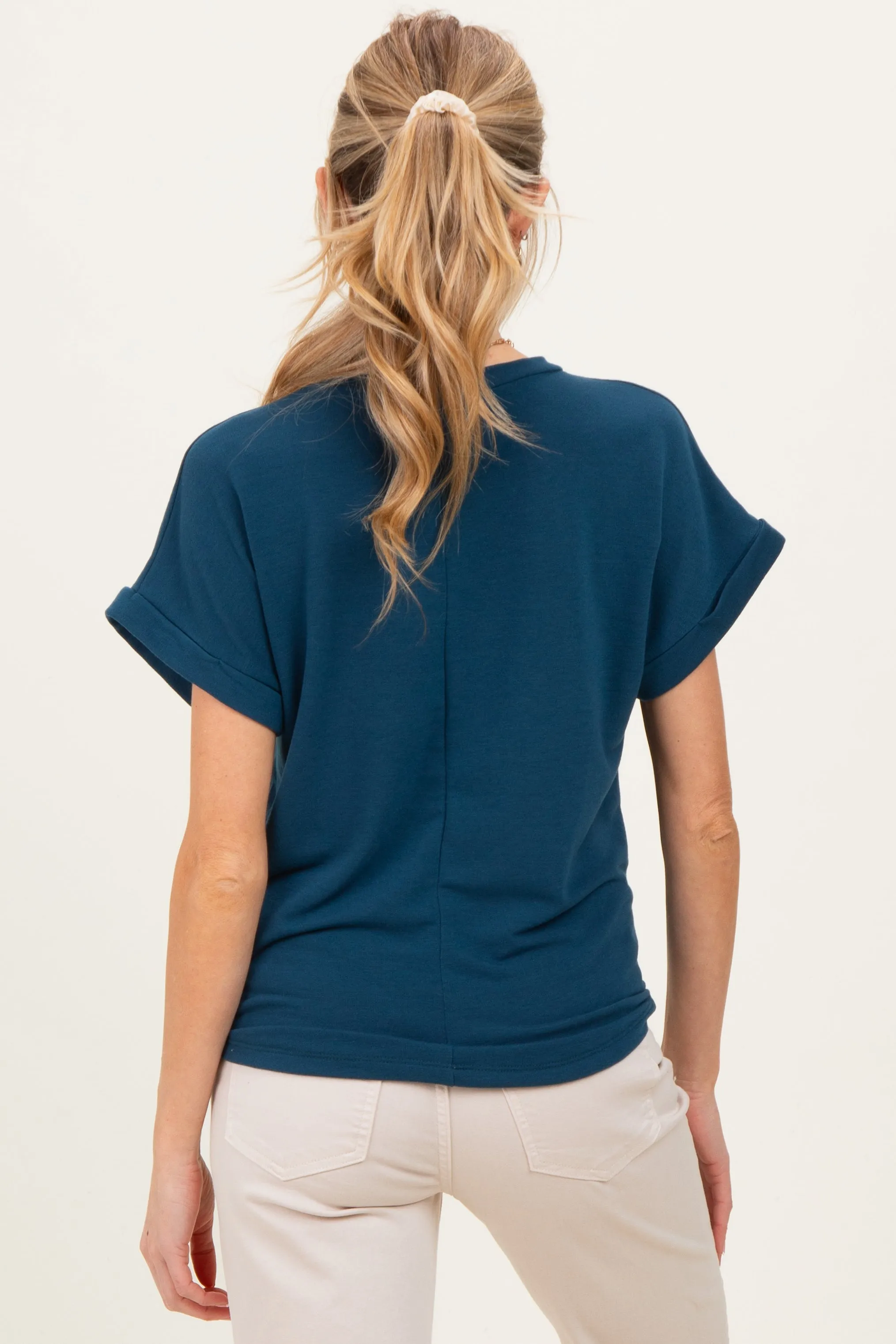 Teal Cuff Sleeve Maternity Top sold by Pinkblush product image thumbnail 4