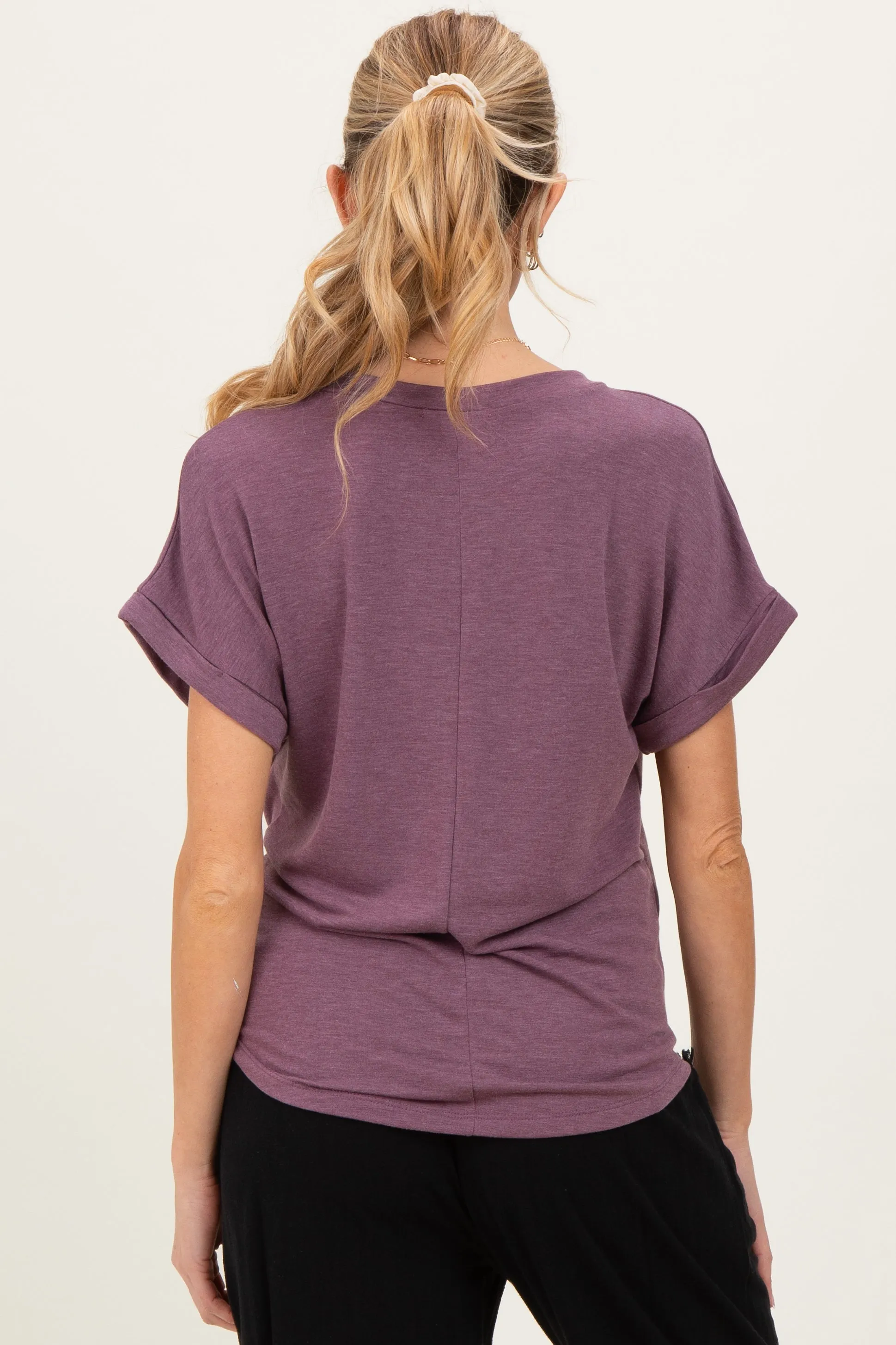 Light Plum French Terry Maternity Top sold by Pinkblush product image thumbnail 4