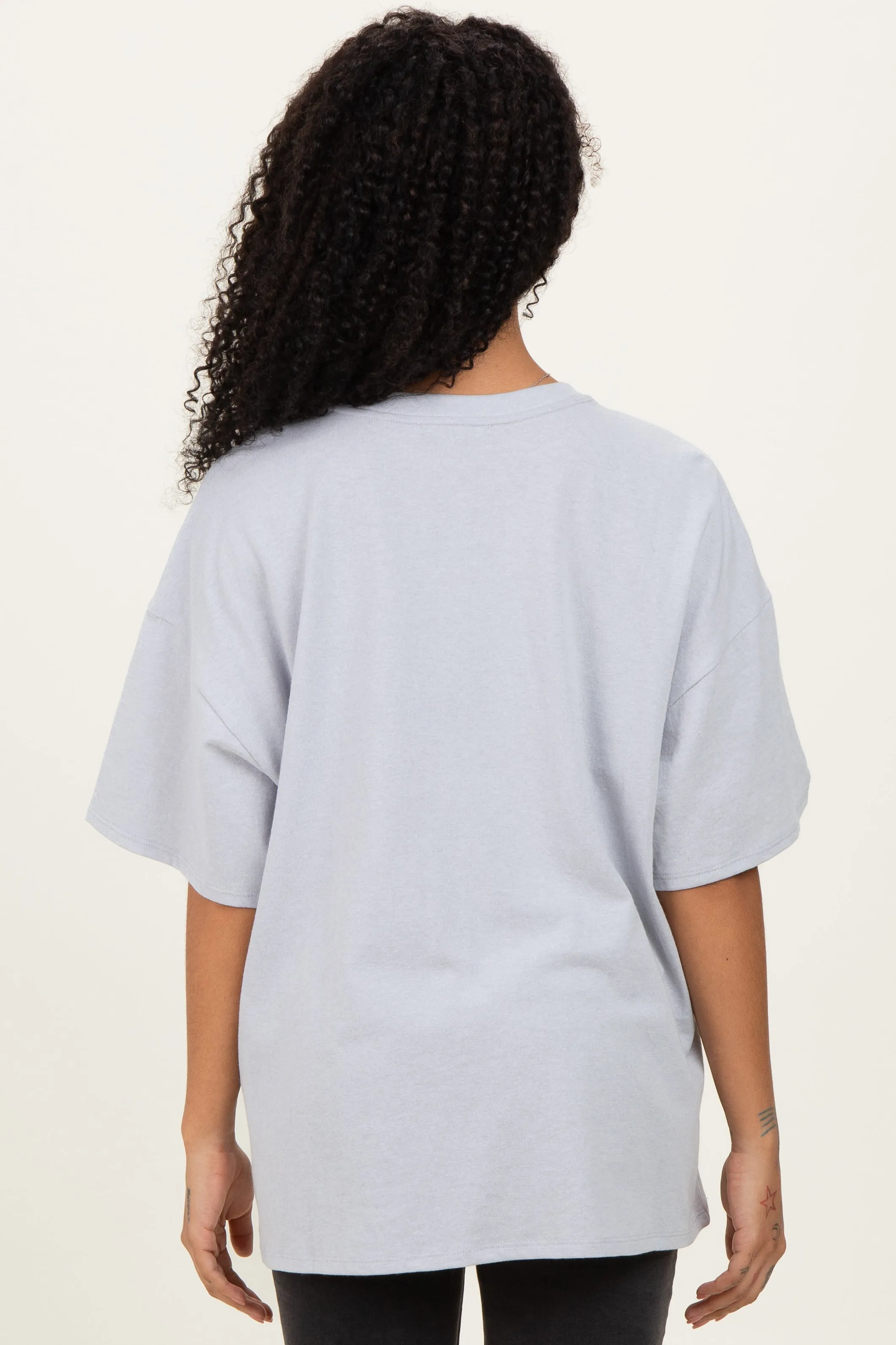 Heather Grey Cotton Oversized Tee sold by Pinkblush product image thumbnail 4