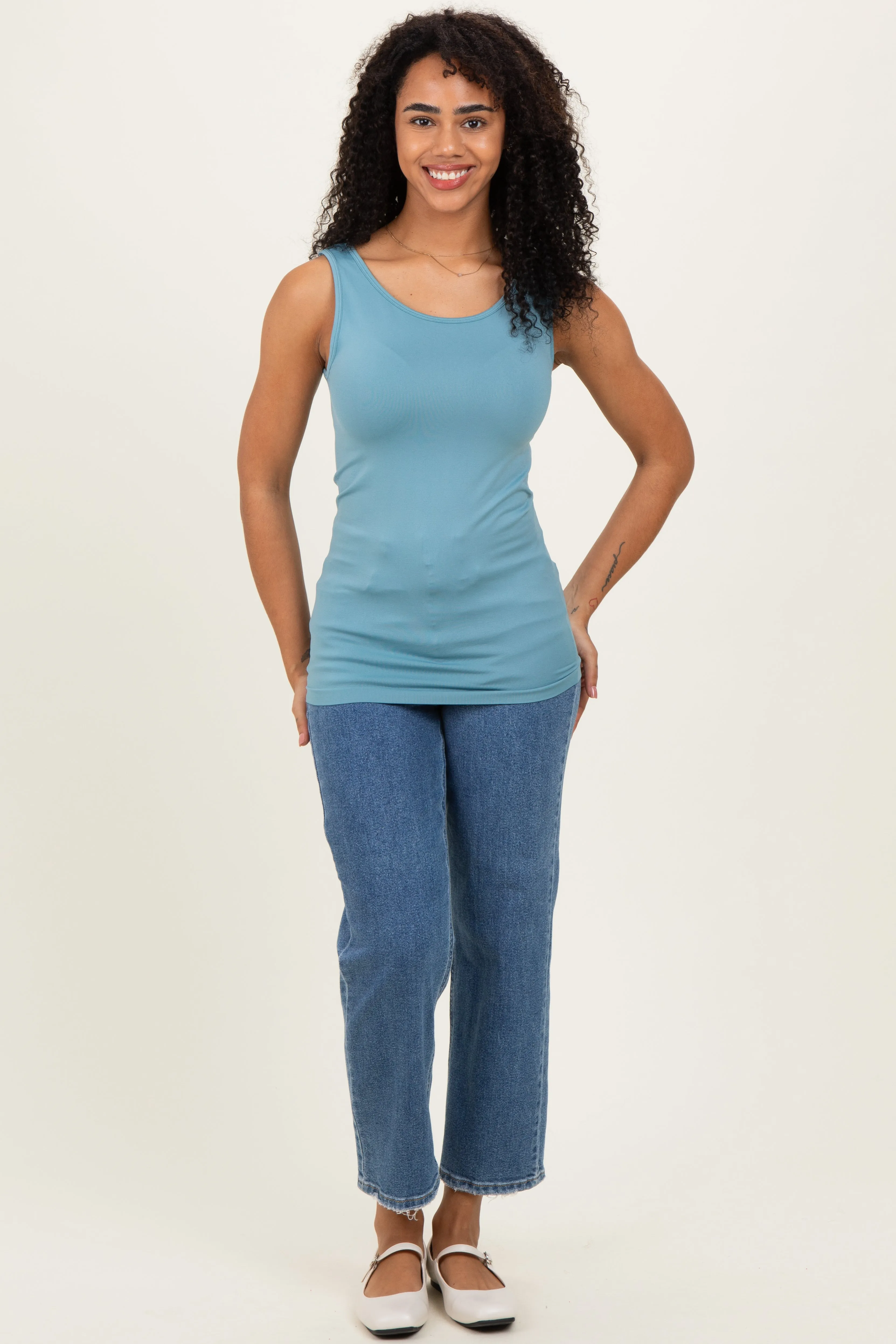 Blue Grey nBasic Seamless Tank sold by Pinkblush product image thumbnail 2