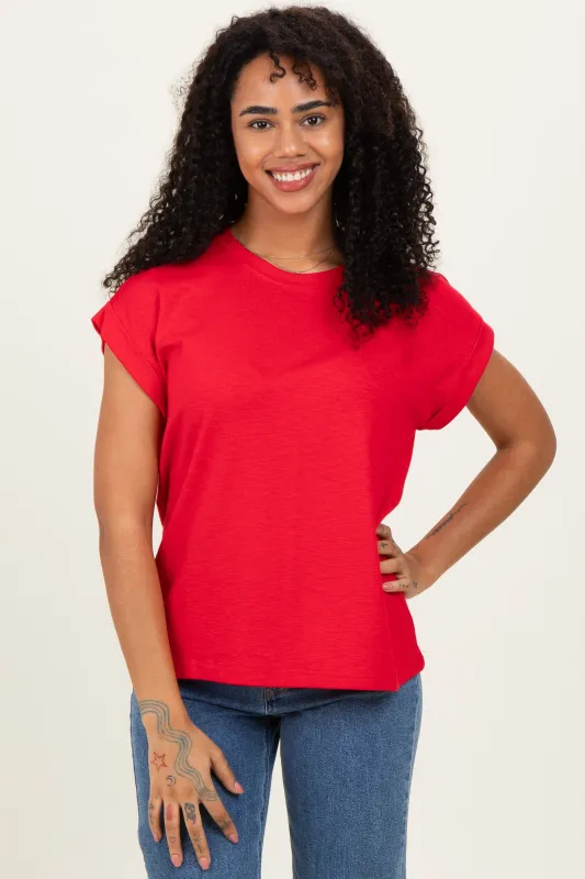 Ruby Rolled Short Sleeve Tee made by Zenana Outfitters