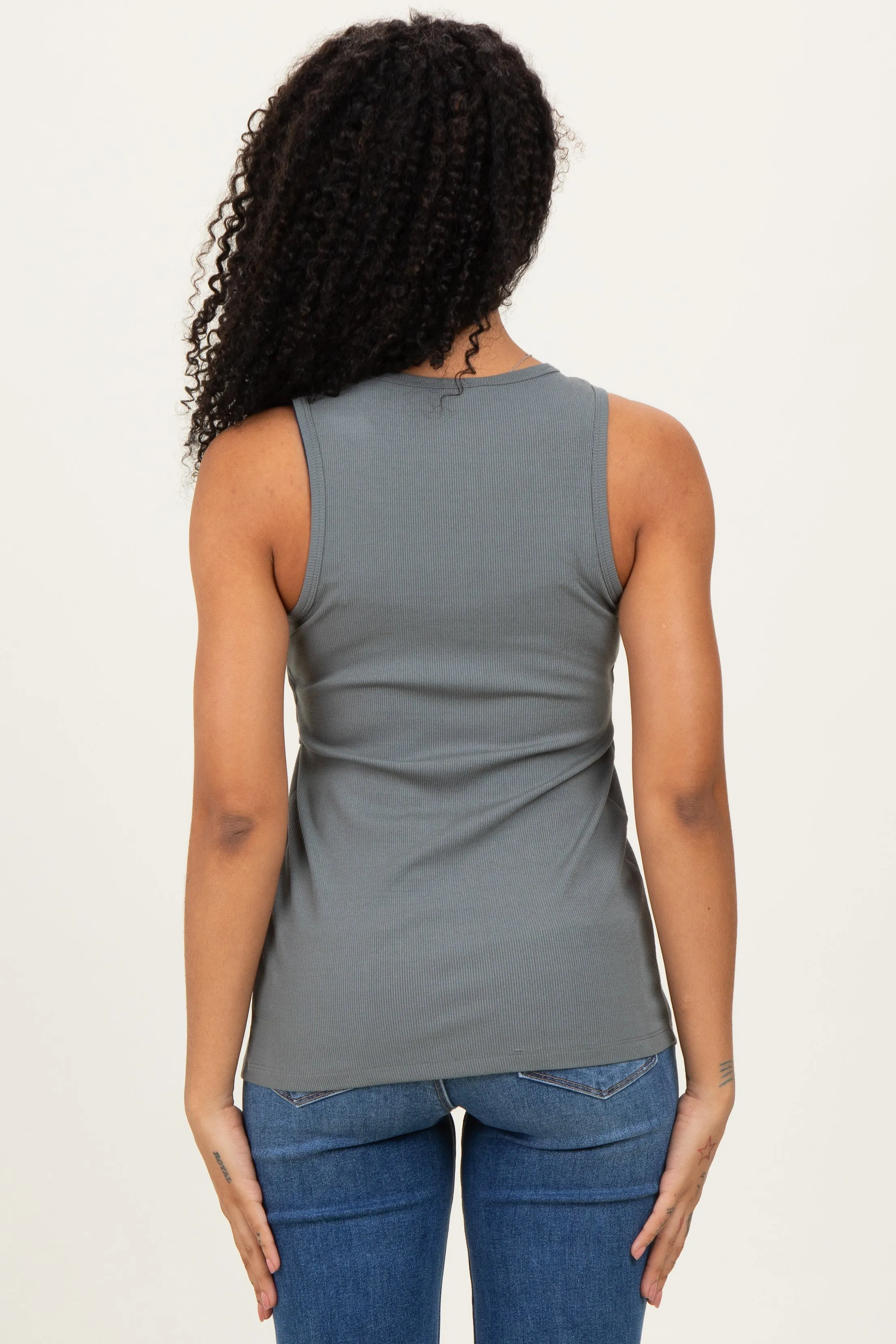 Charcoal Sleeveless Nursing Tank Top sold by Pinkblush product image thumbnail 4