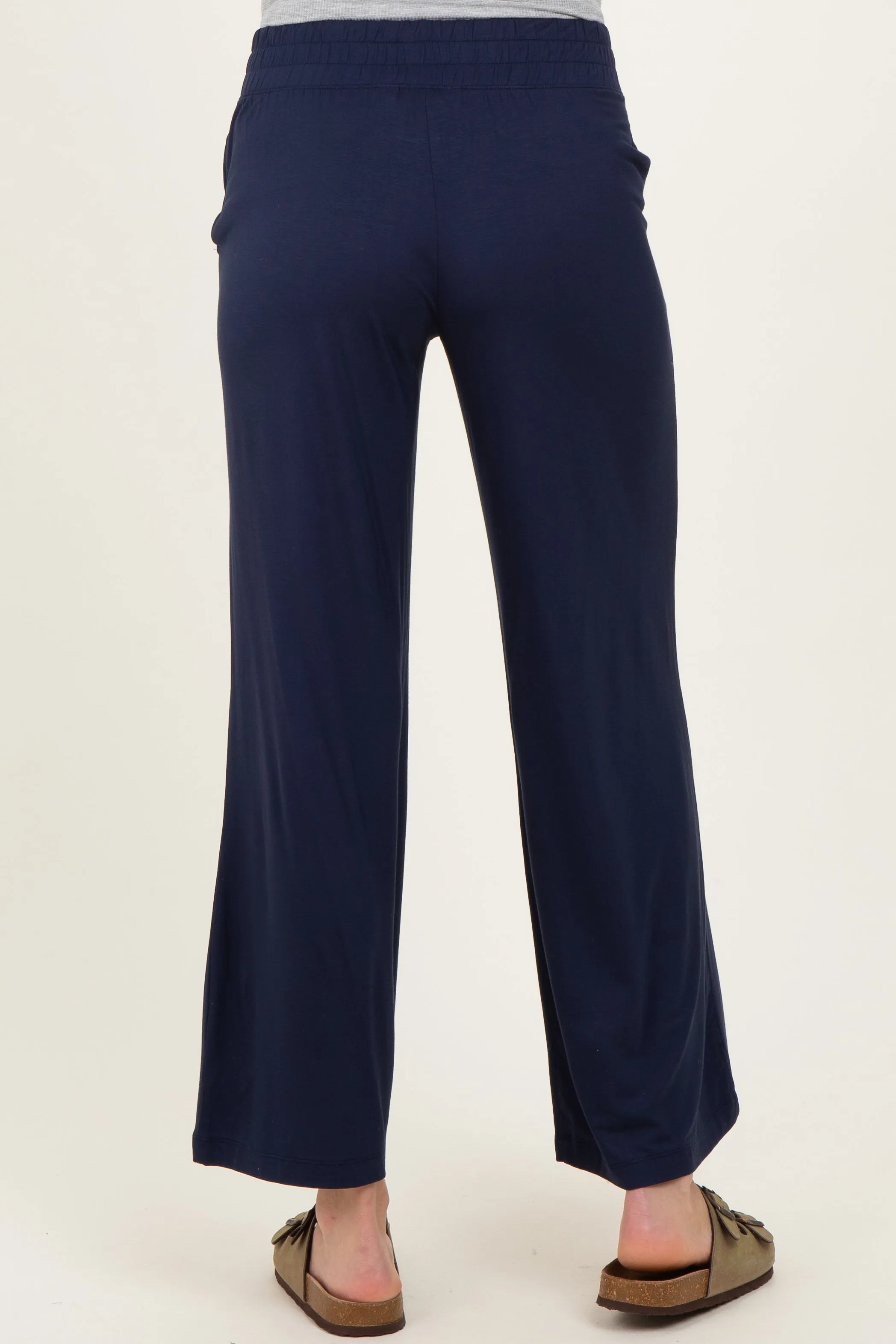 Navy Ankle Wide Leg Maternity Pants sold by Pinkblush product image thumbnail 4